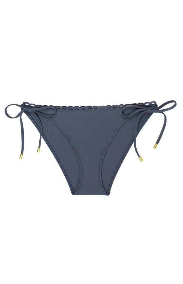 Scalloped String Bikini Bottom - High Waist Swimwear for Women | Mineral Blue Beachwear | Perfect for Pool Party, Vacation & Summer Getaway