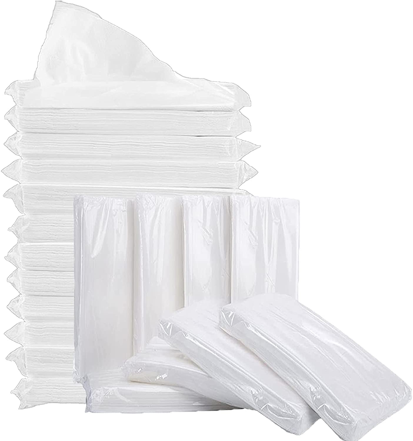 150Pcs Soft Disposable Face Towels - Hypoallergenic Cotton Facial Tissues for Sensitive Skin | 8x8 Inch Lint-Free Dry & Wet Wipes | Makeup Remover, Baby Care & Surface Cleaning | Gentle for Daily Use, Travel & Spa