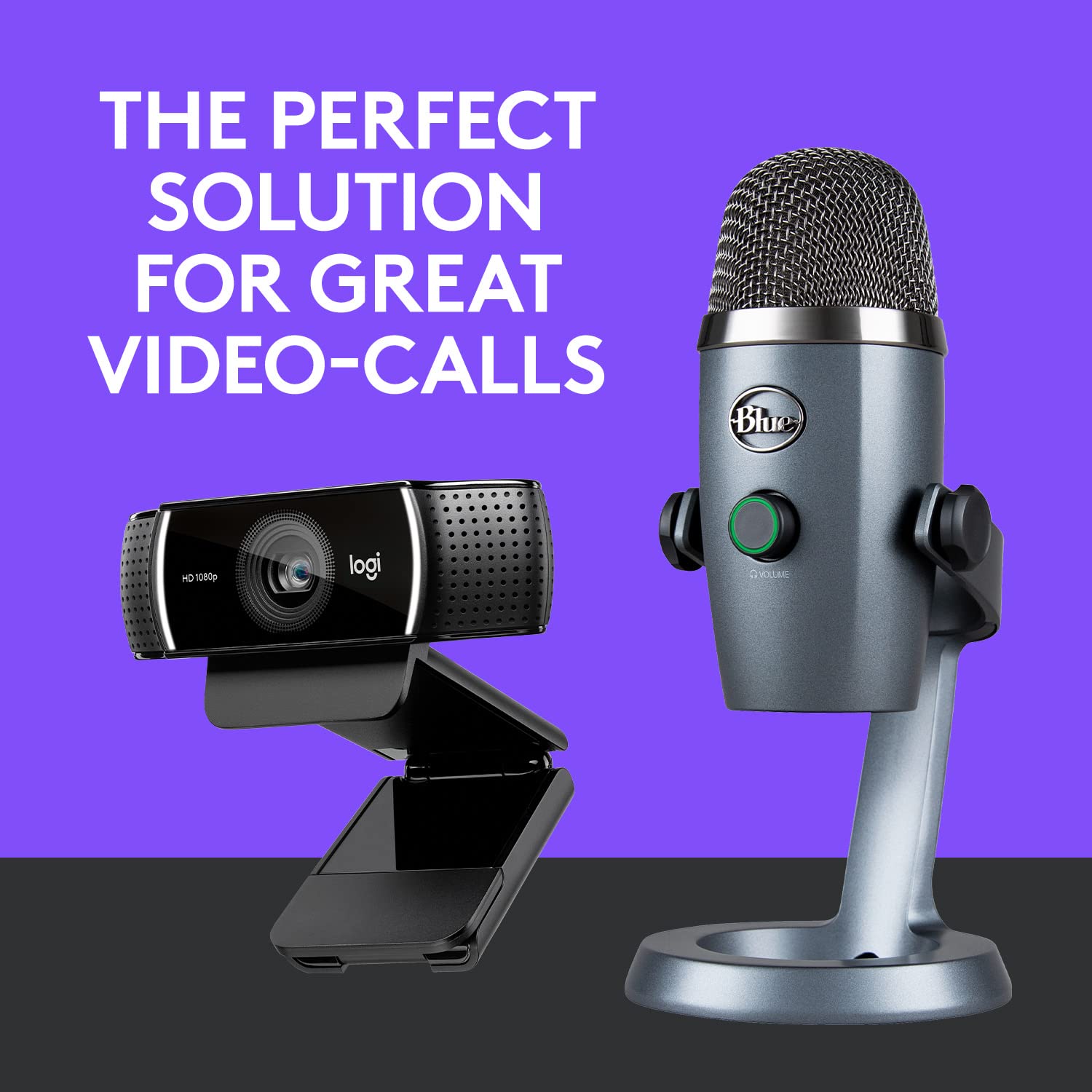 Logitech Streaming Essentials Kit - Blue Yeti Nano USB Microphone & C922 Pro HD Webcam (1080p) with Tripod Stand & Free 3-Month XSplit License for Gaming, Podcasting, YouTube Live Streaming - Black
