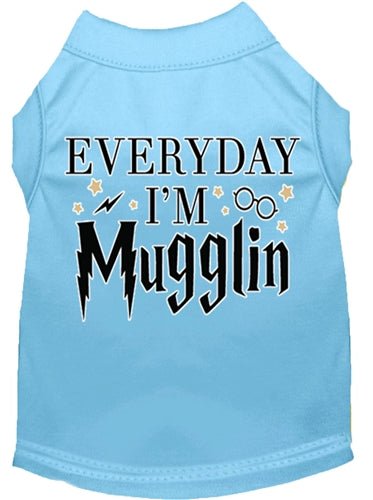 Everyday I'm Mugglin Funny Dog T-Shirt - Soft Cotton Screen Print Tee in Multiple Colors for Pet Lovers - Perfect for Casual Wear, Dog Walks & Pet Owner Gifts