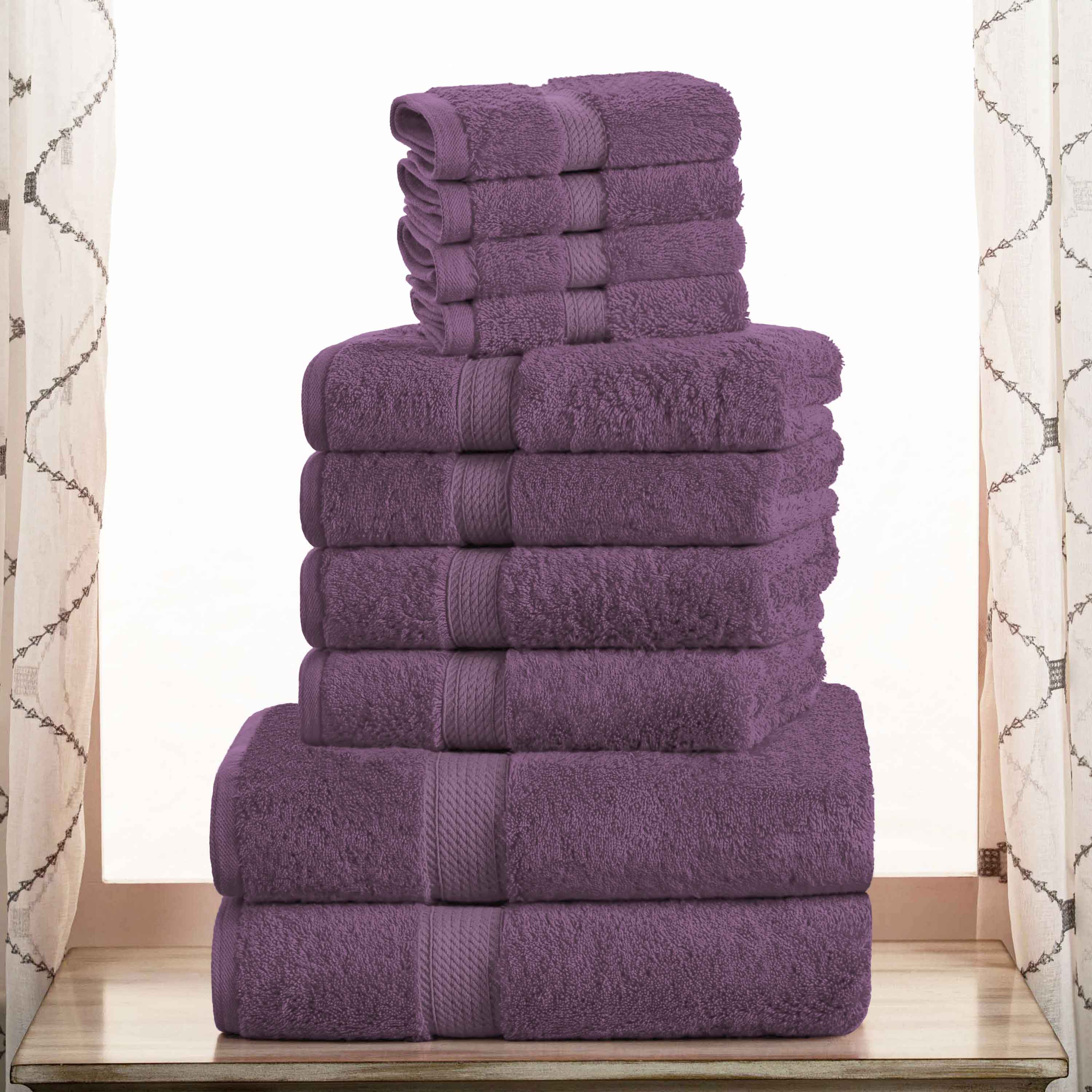 Premium Egyptian Cotton 10-Piece Towel Set - Ultra Soft, Heavyweight & Plush for Bath, Spa & Luxury Home Use