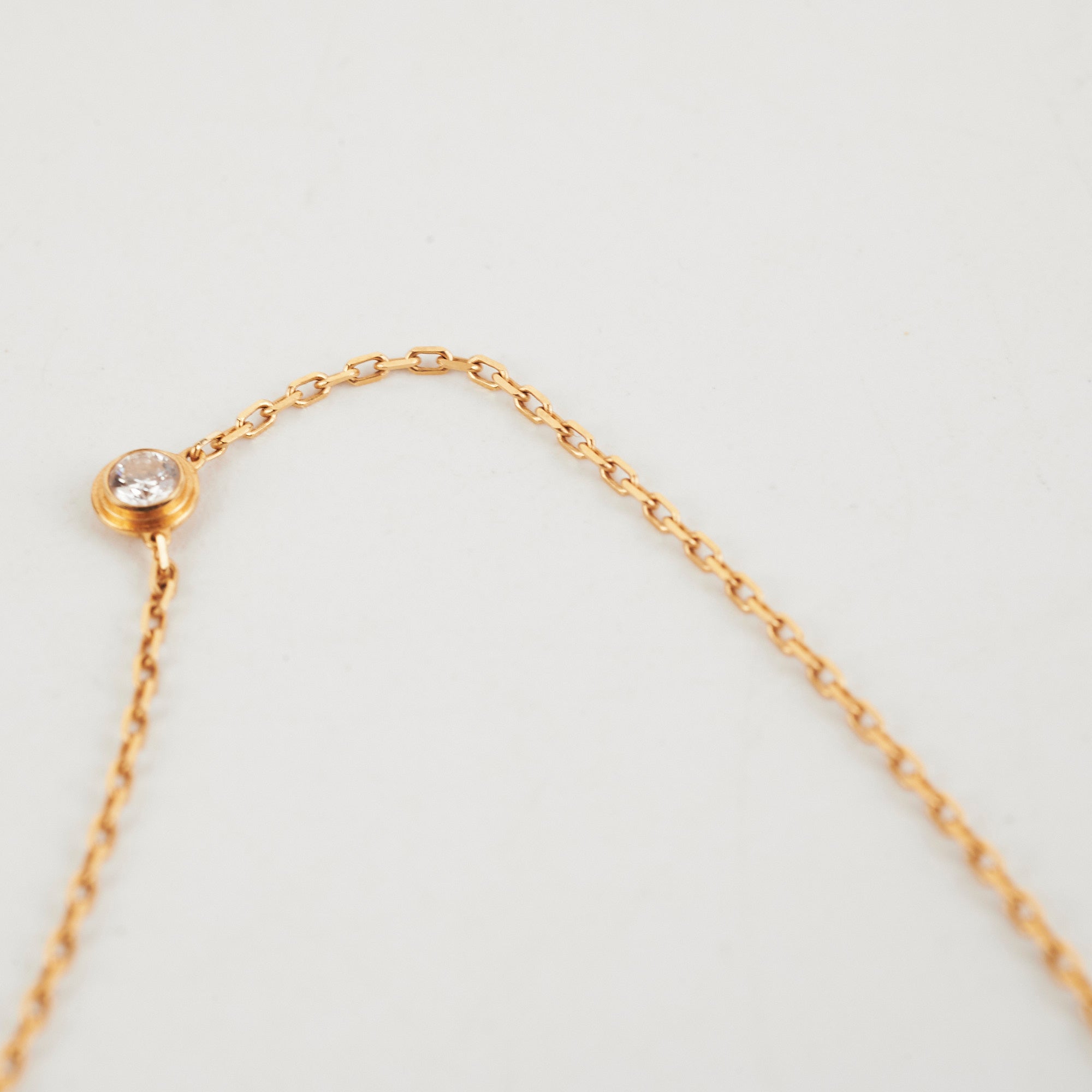 Cartier 18K Yellow Gold Small Diamond Pendant Necklace for Women - Perfect for Weddings, Anniversaries & Special Occasions
