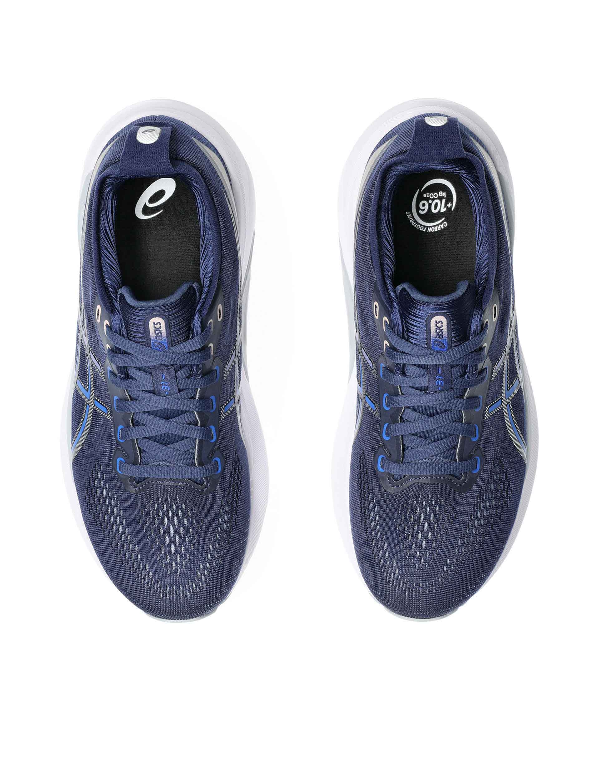ASICS Gel Kayano 31 Running Shoes for Men - Indigo Blue/Pure Silver - Stability & Cushioning for Long Distance Running, Jogging, and Workouts