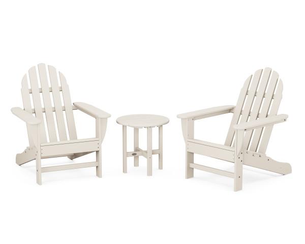 Polywood Classic Adirondack 3-Piece Outdoor Furniture Set - Durable All-Weather Patio Chairs for Garden, Poolside & Backyard Relaxation