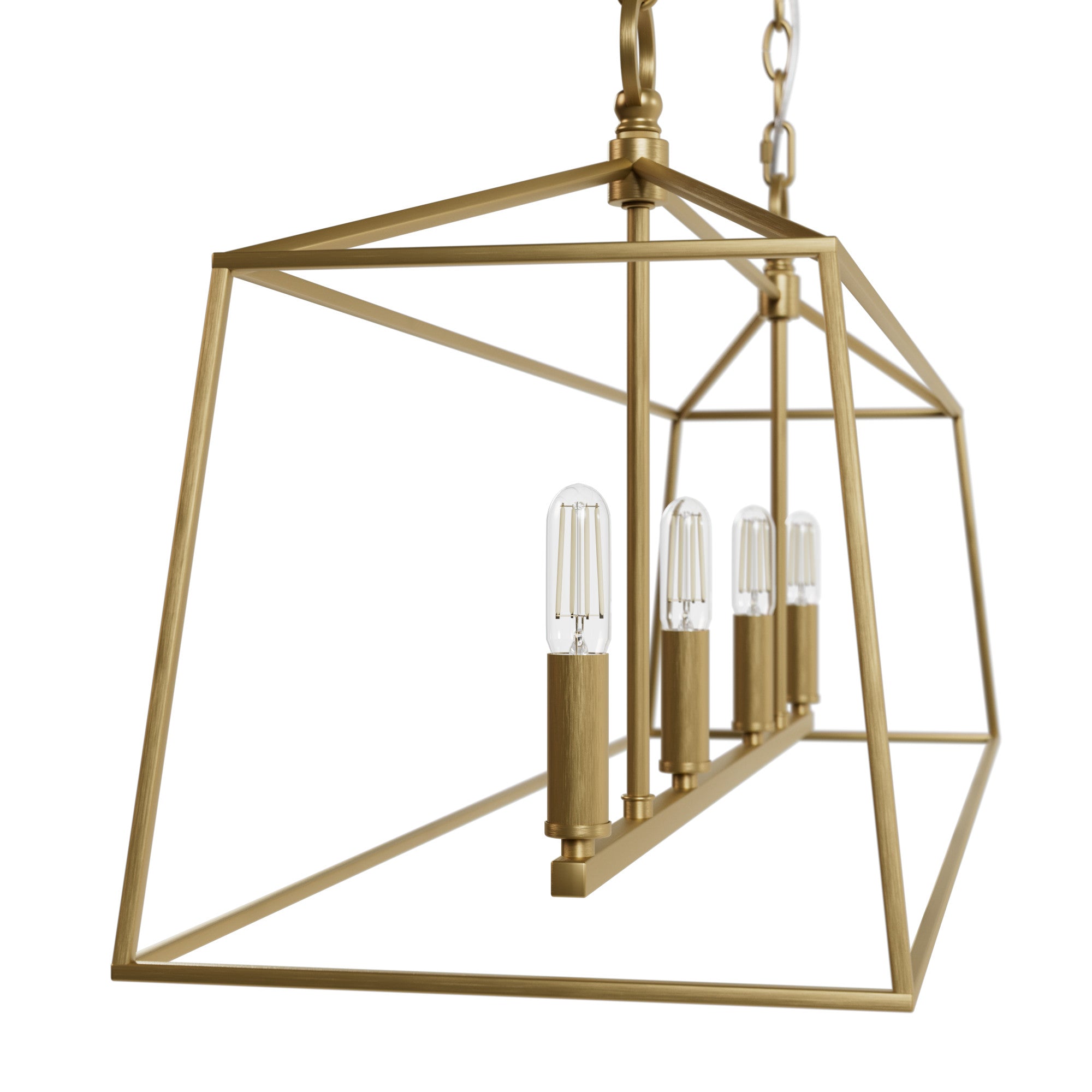 Hunter Fair Oaks Luxe Gold 4-Light Chandelier Ceiling Light Fixture - Jasmine Roth Collection - Elegant Dining Room & Bedroom Lighting for Modern Homes