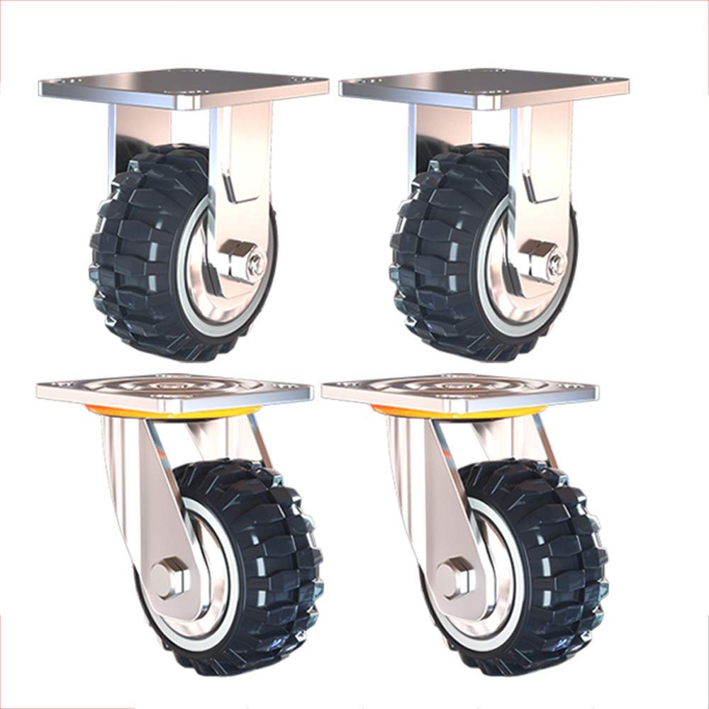 Heavy Duty Industrial Castor Wheels - 1000kg Load Capacity, Polyurethane Swivel Casters with Brakes (4pcs) - Perfect for Trolleys, Furniture, and Heavy Equipment Mobility