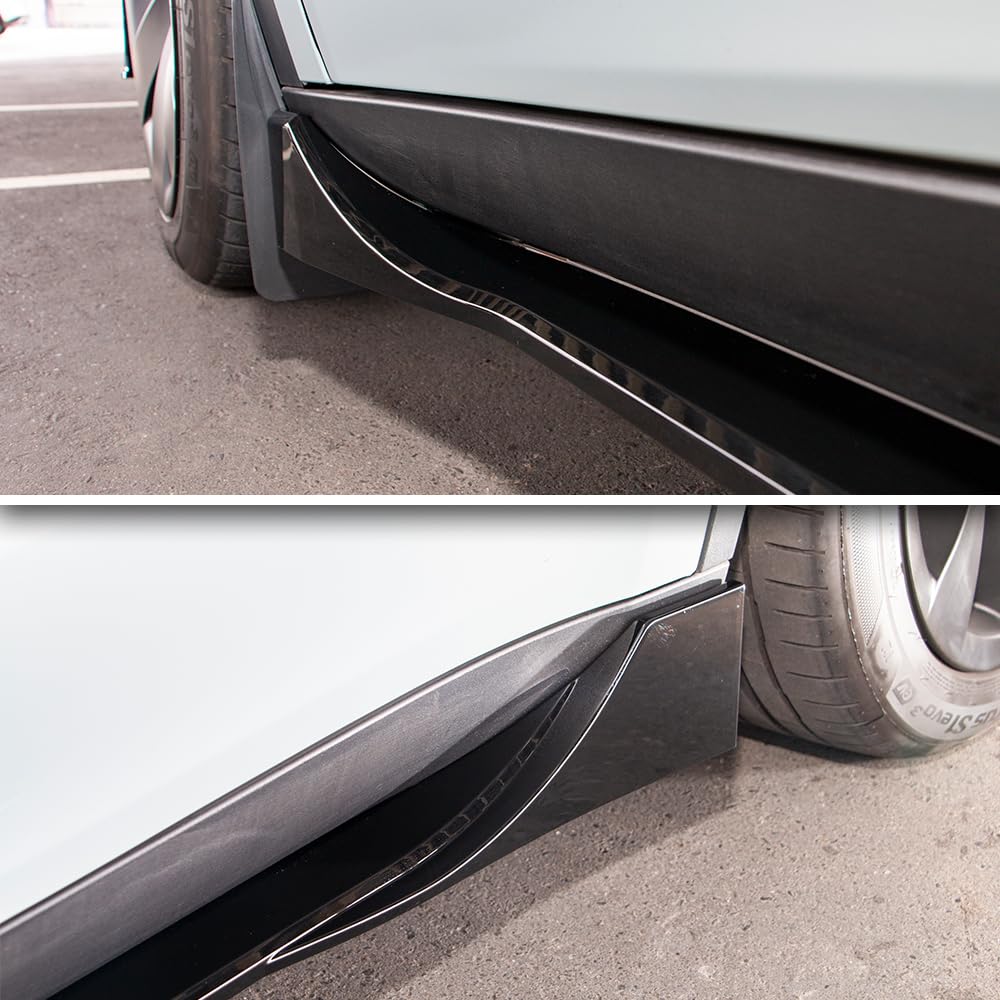 Gloss Black Painted Side Skirts Extension for 2020-2024 Tesla Model Y - Enhance Style & Aerodynamics for a Sleek Look | Perfect for Car Enthusiasts & Custom Builds