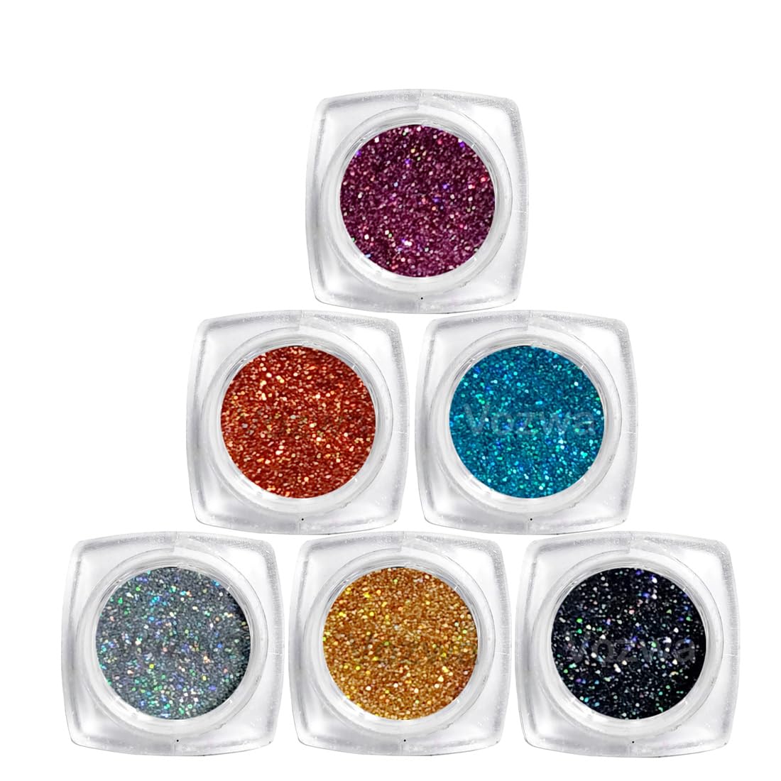 Vozwa Rainbow Sparkle Eyeshadow Palette - Golden Silver Grey Copper Sky Blue Pink Shimmer Powder | Long Lasting Pigmented Makeup for Party, Halloween, Cosplay & Everyday Glam Look