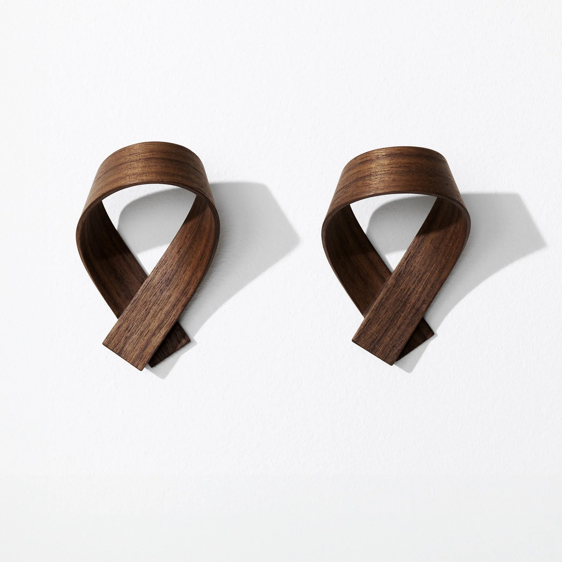 Stylish Walnut Wood Coat Hooks Set of 2 - Elegant Wall-Mounted Entryway Organizer for Hats, Coats & Bags | Perfect for Hallway, Bedroom & Mudroom Decor