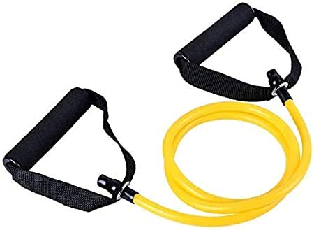 ZCM Elastic Resistance Bands - Pull Rope Arm Stretch Yoga Exercise Tube for Home Gym, Fitness Training & Physical Therapy - Yellow (Ideal for Strength Training, Rehabilitation & Stretching)
