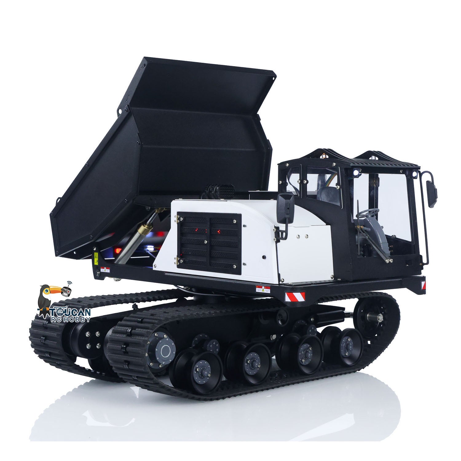 1/14 Scale Metal RC Hydraulic Crawler Dump Truck - T14R Radio Controlled Construction Vehicle with Tracked Tipper, RTR, Light & Sound Effects - Perfect for Construction Site Play, STEM Learning, and RC Hobby Enthusiasts