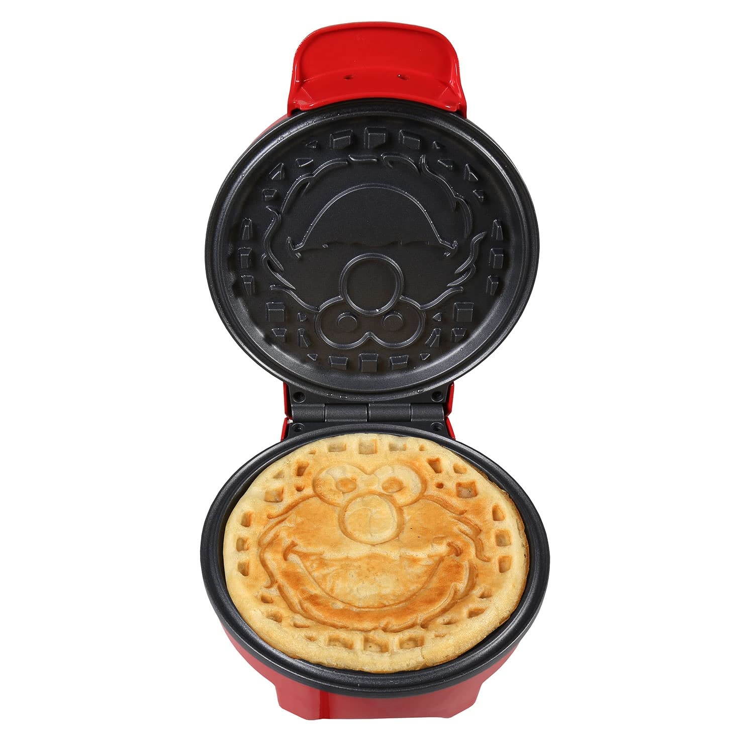 Uncanny Brands Elmo Waffle Maker - Officially Licensed Sesame Street Electric Waffle Iron with Elmo Face Design, 7-Inch Round Non-Stick Waffle Maker for Kids Breakfast - Perfect for Birthday Parties, Family Breakfast & Sesame Street Fans
