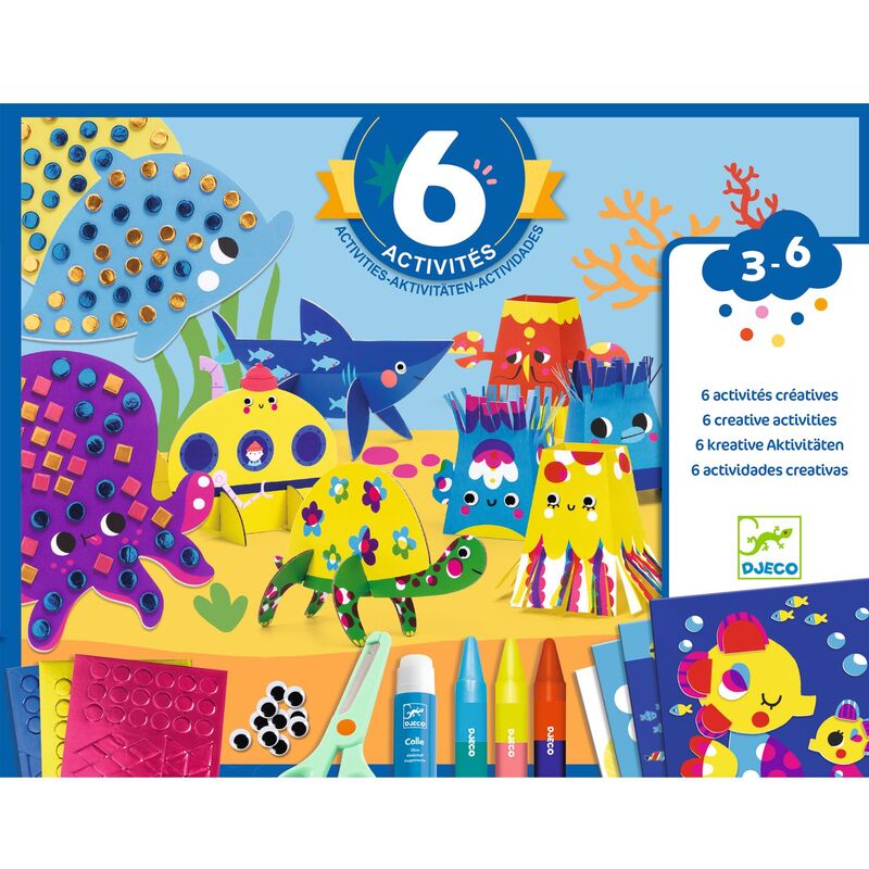DJECO Seaside Delights Multi Craft Kit for Kids - DIY Beach Themed Art Projects, Creative Activities for Children - Perfect for Summer Crafts, Birthday Parties & Family Fun