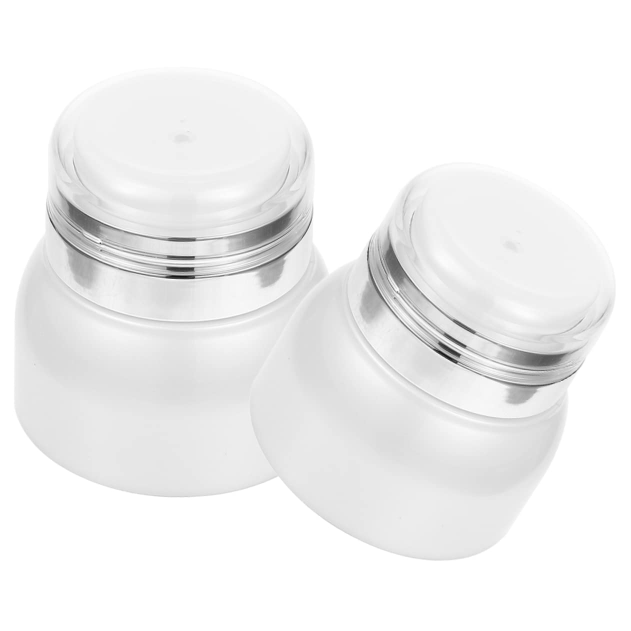 Minkissy 2-Pack Vacuum Cream Jars for Women | Airless Pump Travel Containers | Leak-Proof Plastic Lotion Bottles for Toiletries & Skincare | Perfect for Travel, Gym, and Daily Use
