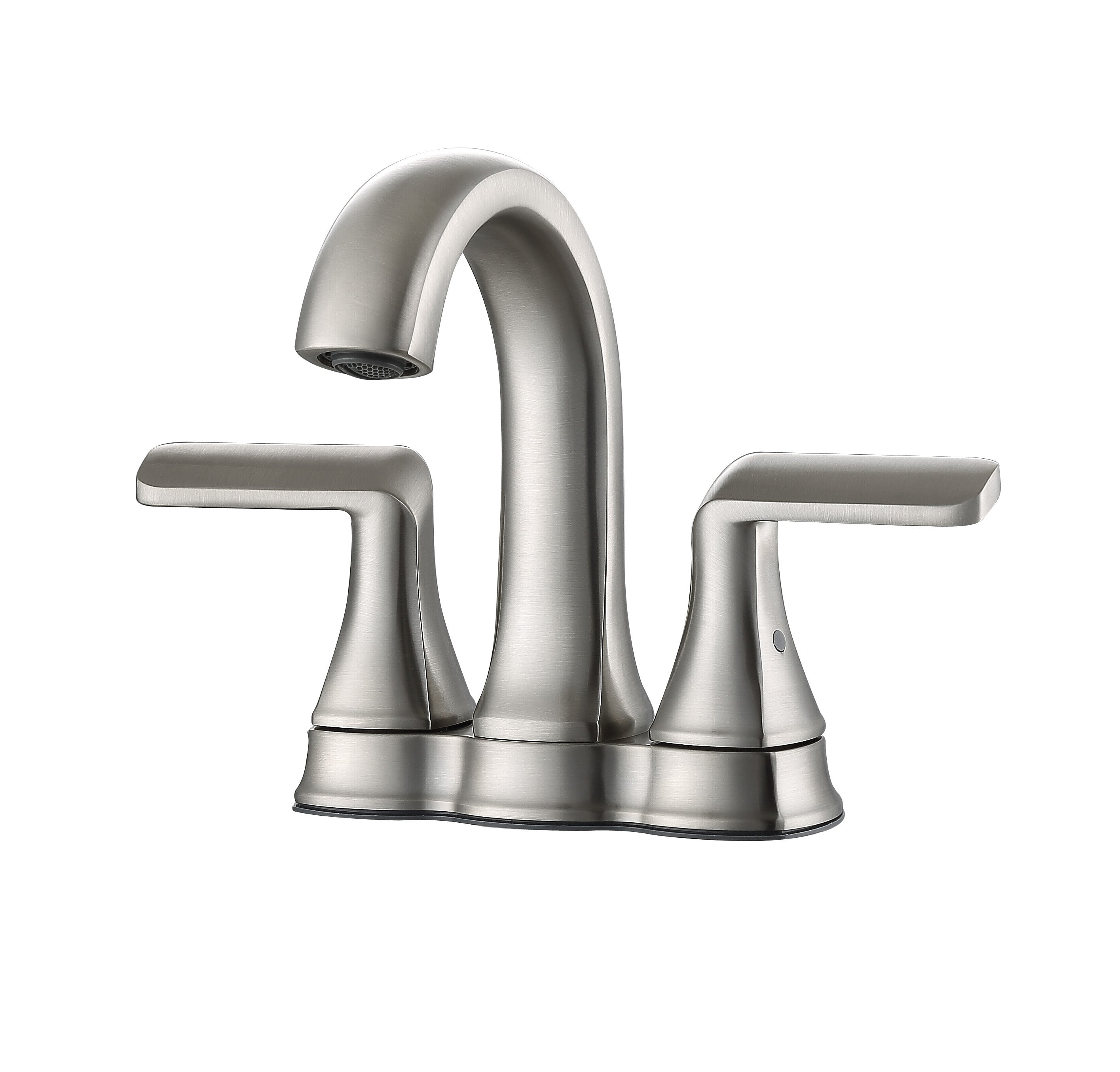 Arezzo Deck Mount Bathroom Faucet in Brushed Nickel - Single Hole Bath Sink Faucet with High Arc Spout for Modern Vanities, Perfect for Home & Hotel Bathroom Renovation
