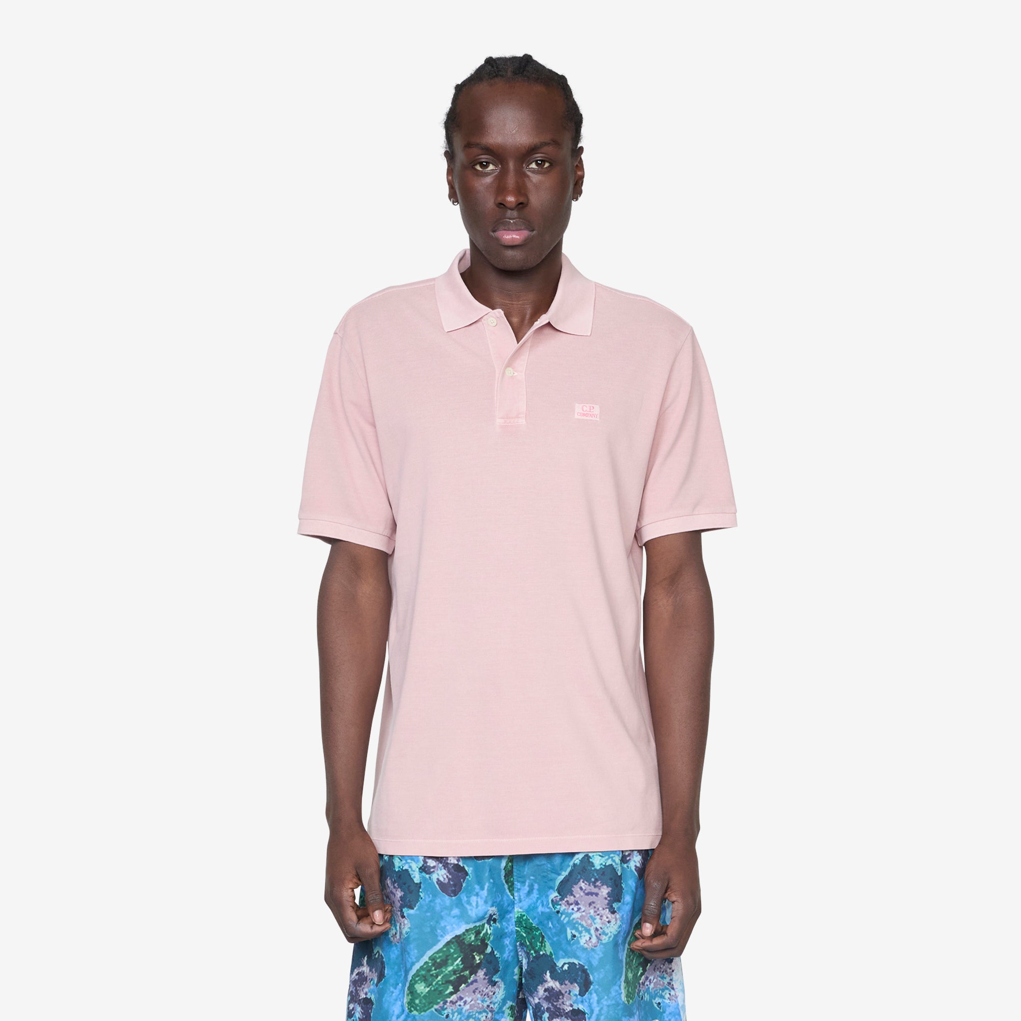 24/1 Piquet Logo Polo Shirt for Men - Soft Misty Rose Cotton Blend - Casual & Business Wear for Office, Golf, and Outdoor Activities