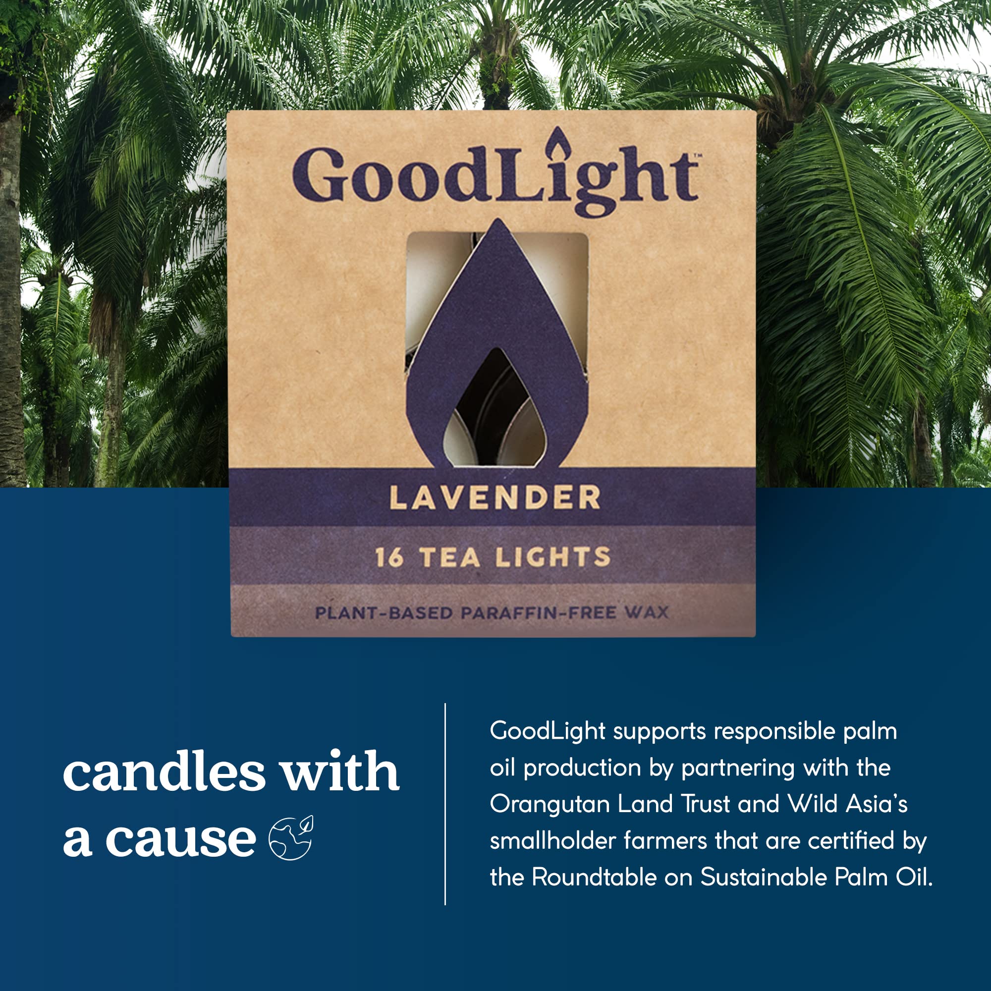 GoodLight Paraffin-Free Scented Tea Light Candles - All Natural, Clean Burning 4-Hour Candles (Lavender, 16 Pack) | Perfect for Relaxation, Aromatherapy, Home Decor & Romantic Ambiance