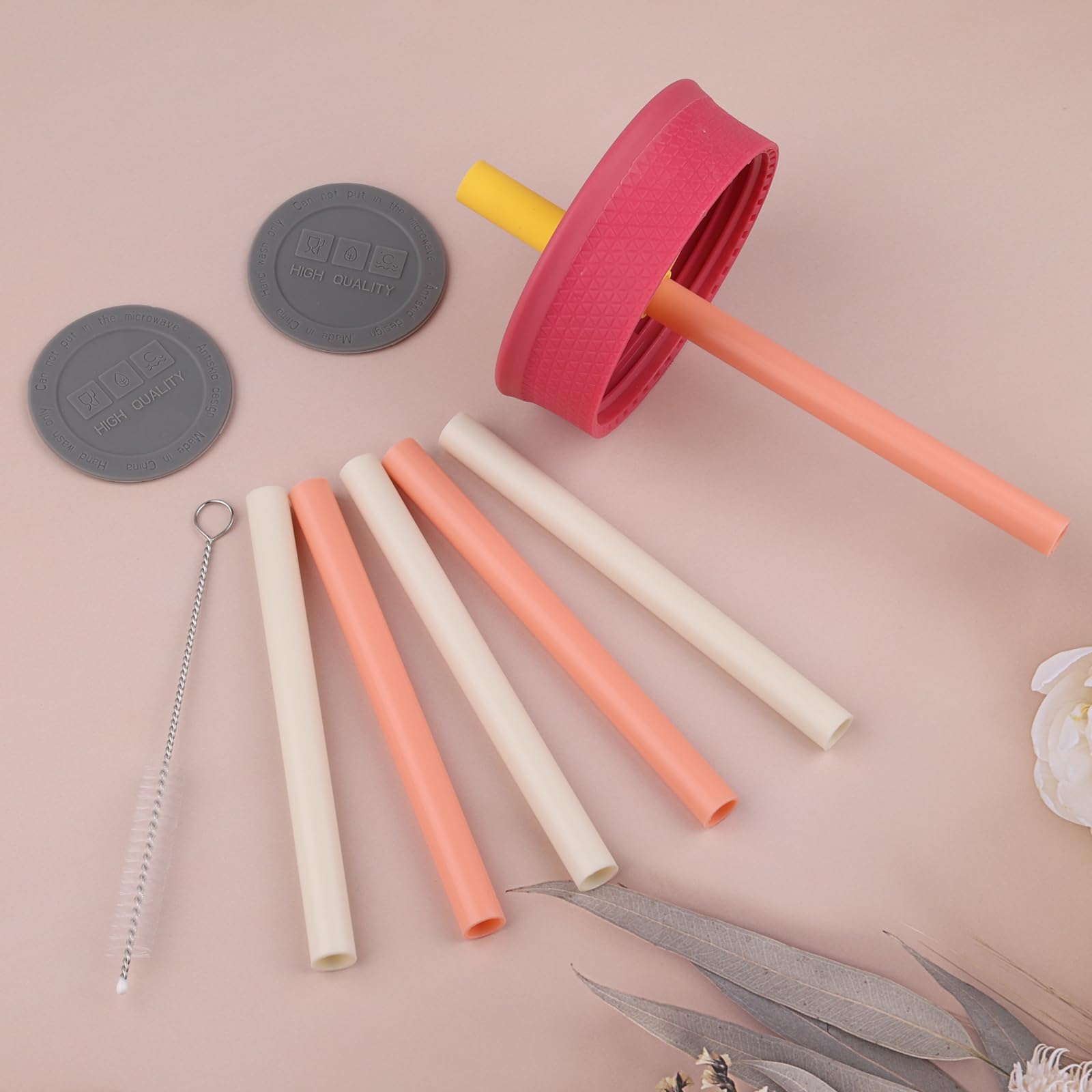 Owala Kids Tumbler Replacement Straws - 6 Pack with Brush for 12oz & 15oz Bottles - Perfect for School & Travel