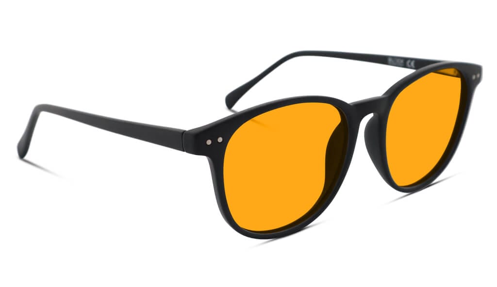 Blue Light Blocking Glasses for Sleep & Eye Strain Relief - SunDown Billie (Black) - Prescription Lenses for Computer & Night Use