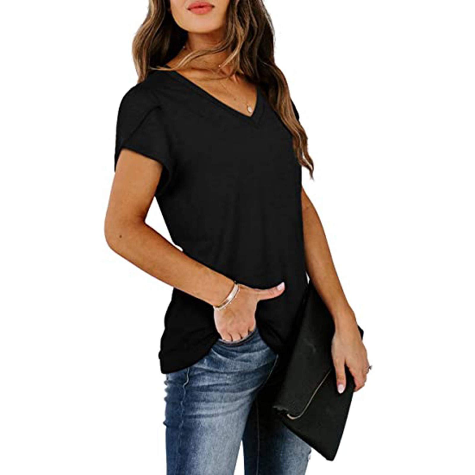 Ollysqiar Women's Short Sleeve Tops - Affordable Casual Shirts Under $10 | Perfect for Summer Outfits, Work Wear & Everyday Comfort
