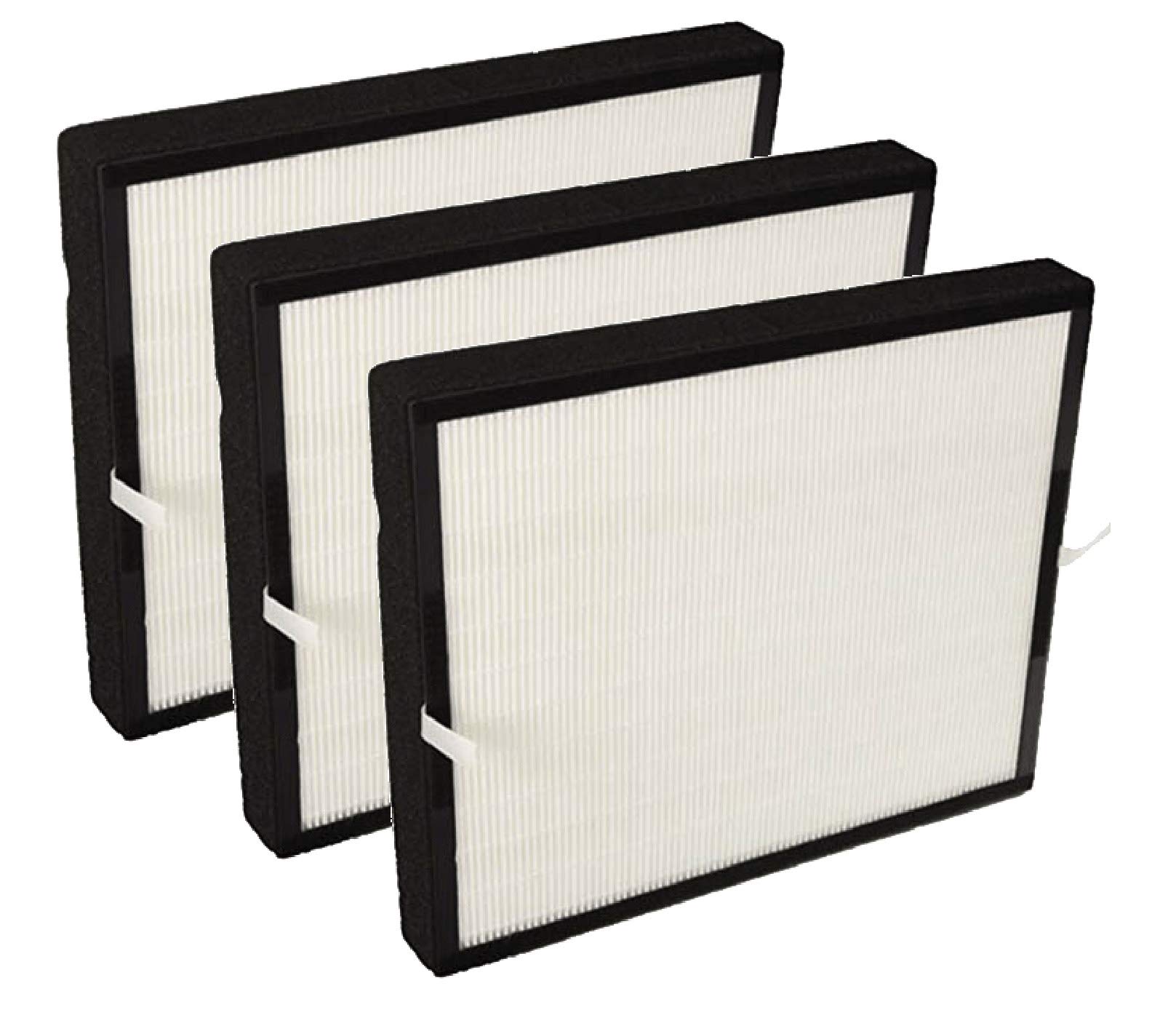 Nispira True HEPA Activated Carbon Air Purifier Filter Replacement Set (3-Pack) - Compatible with A350 & A375 Models, Alternative to BF25A - Improves Indoor Air Quality for Allergies & Pet Dander
