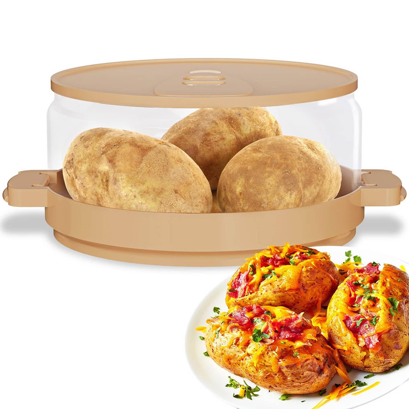 Liaoruay Microwave Baked Potato Cooker - Quick & Easy Potato Steamer for Fluffy Baked Potatoes in Minutes | Perfect for Microwave Oven Cooking, Meal Prep & Healthy Snacks | As Seen on TV (2024 Model)