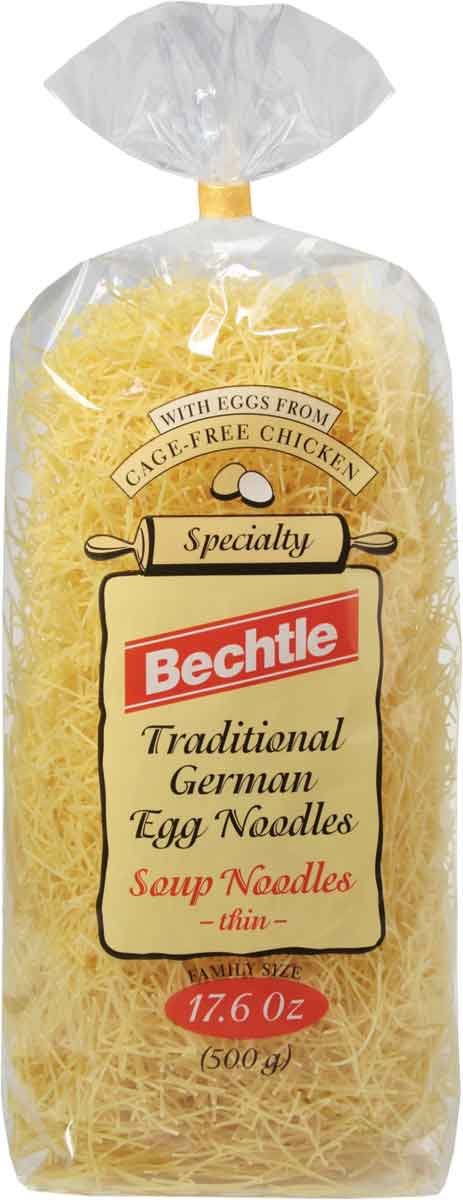 Bechtle Traditional German Egg Noodles - Thin Soup Noodles, 1.1 Pound (Pack of 12) | Authentic Pasta for Soups, Salads & Comfort Food Dishes