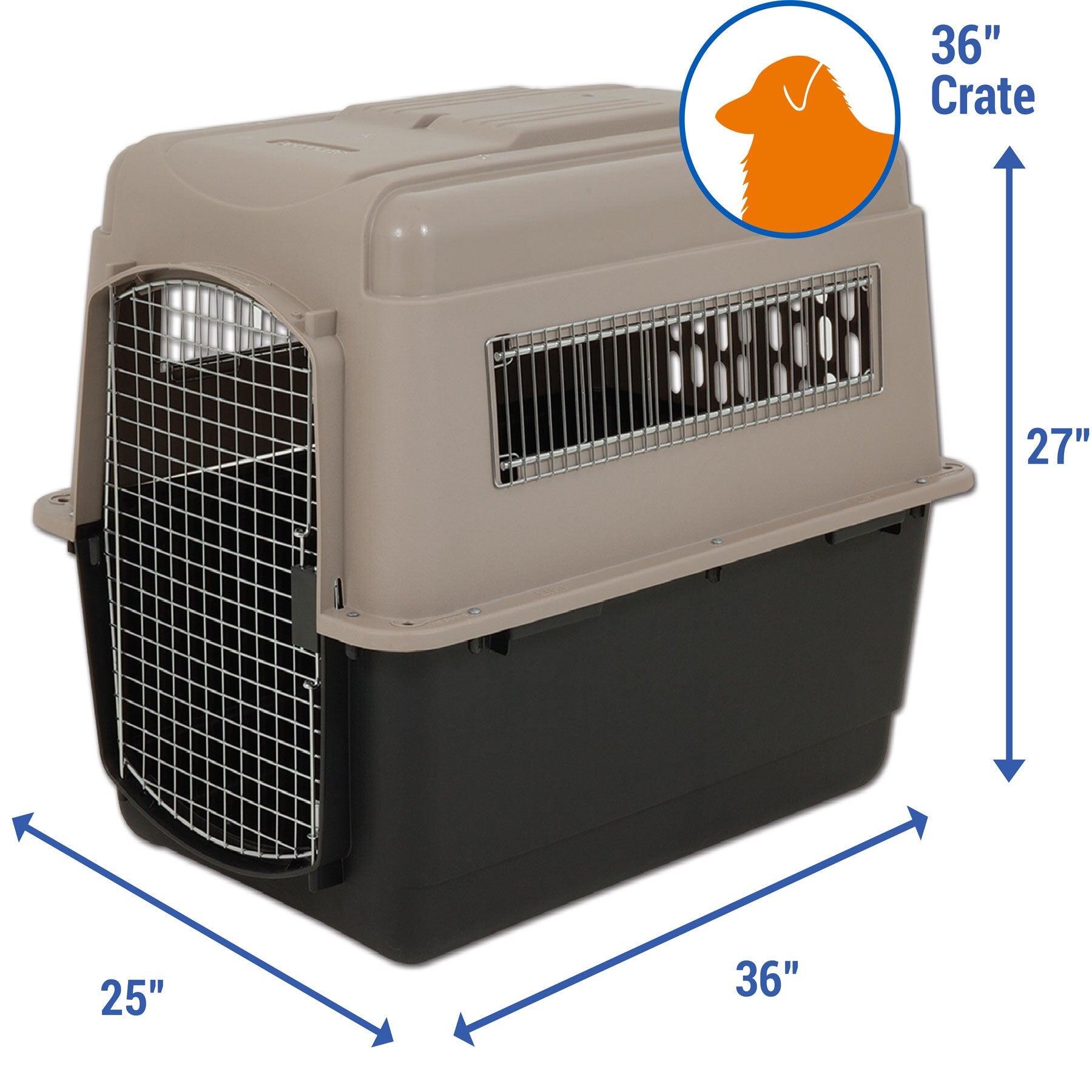 Petmate Traveler Ultra Vari Kennel - Durable & Secure Dog Crate for Air Travel, Car Rides & Home Use | Heavy-Duty Plastic Pet Carrier with Steel Door | Perfect for Large Dogs