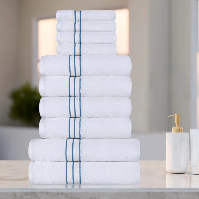 Premium 10-Piece Turkish Cotton Towel Set - Ultra Plush, Highly Absorbent Bath Towels for Spa, Gym & Luxury Home Use