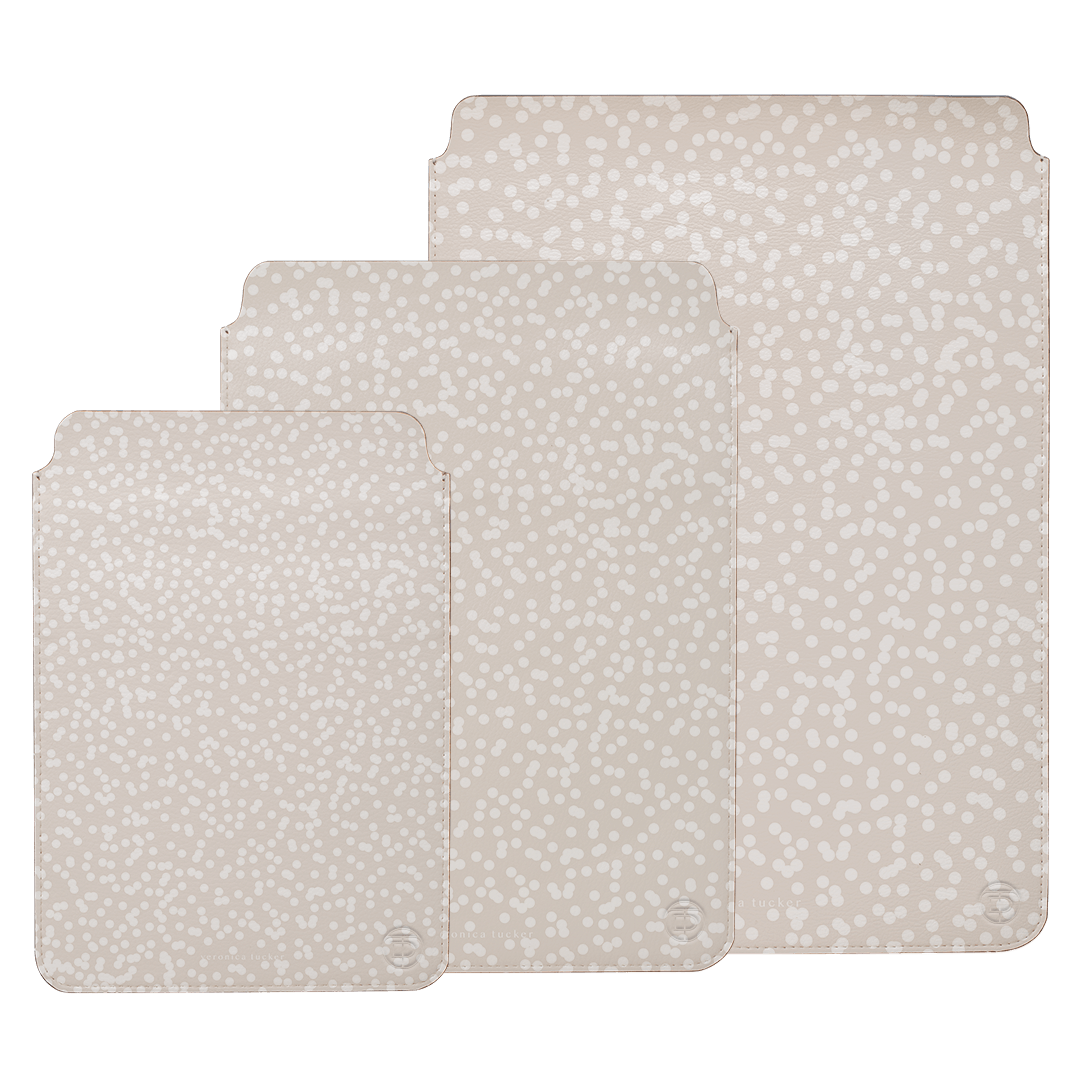 Mini Confetti White Laptop & iPad Sleeve Case - Protective Cover for 13-15 Inch MacBook & Tablets - Perfect for Work, School & Travel Accessories