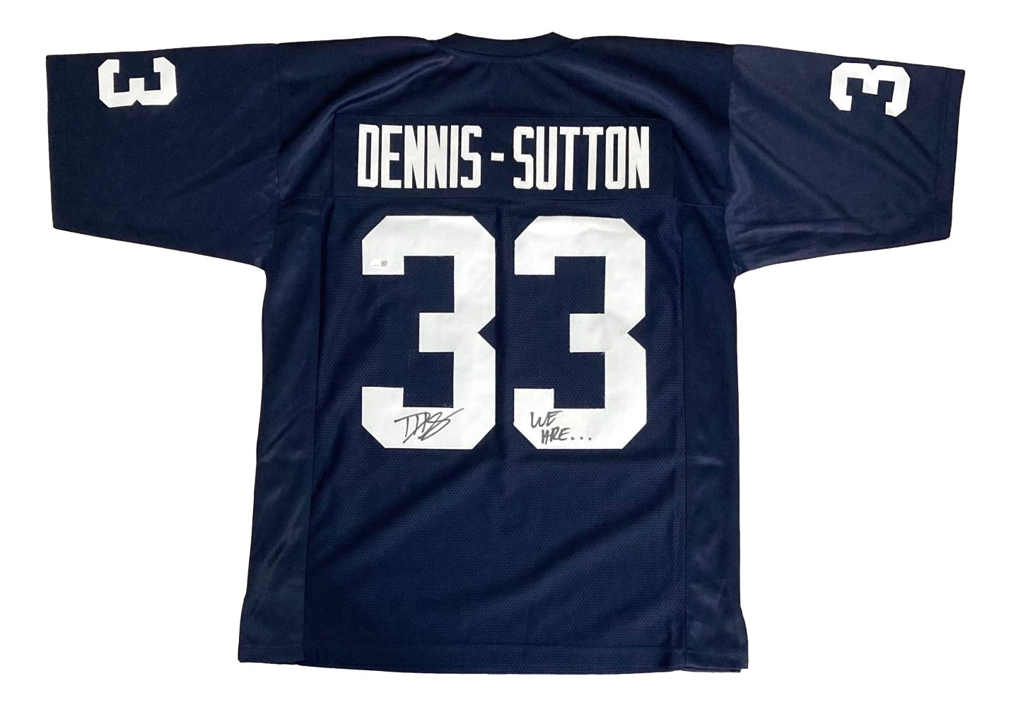 Authentic Penn State Blue Football Jersey Signed by Dani Dennis Sutton - JSA Certified with QR Holo - Perfect for Collectors, Fans & Sports Memorabilia Displays
