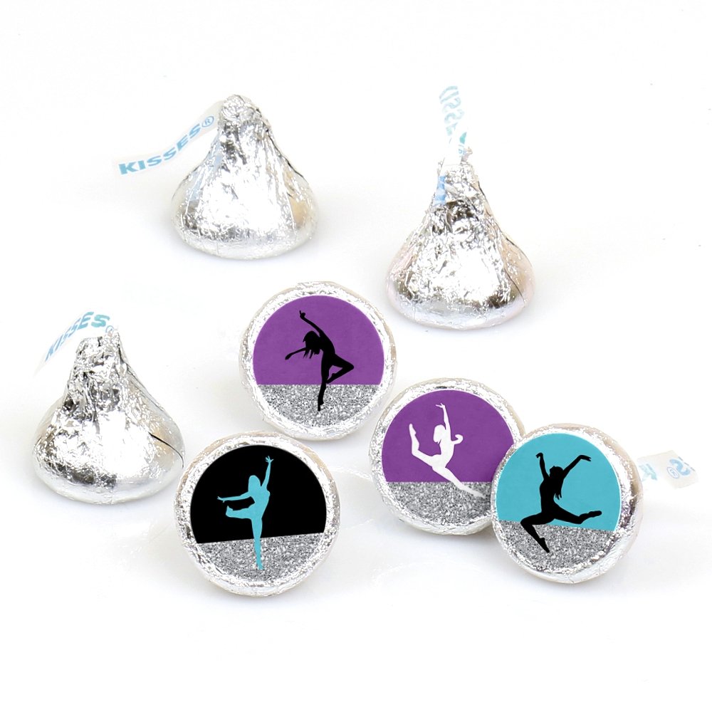 Big Dot of Happiness Must Dance to the Beat - Round Candy Stickers for Dance Party, Birthday Party, Chocolate Labels - 1 Sheet of 108 - Perfect for Party Favors, Classroom Rewards, and Event Decorations