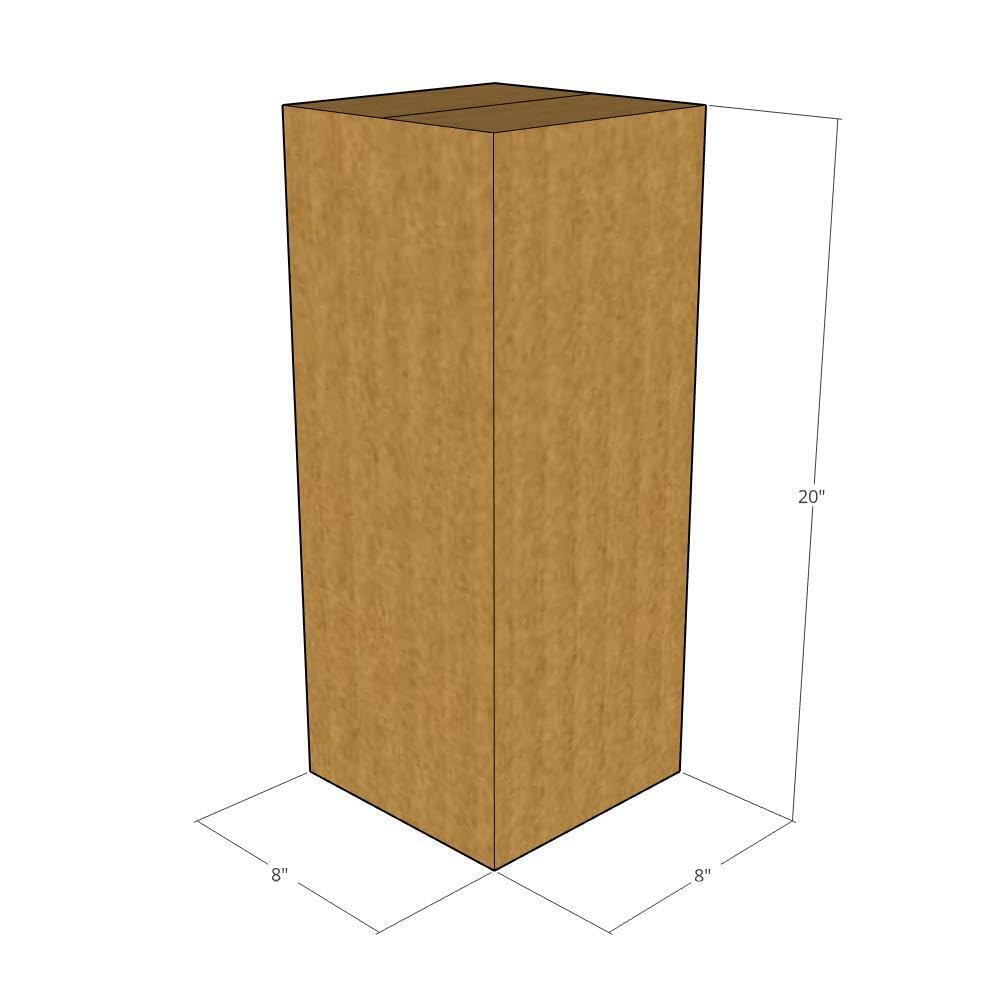 20 Pack 8x8x20 Inches 32 ECT Corrugated Moving Boxes - Heavy Duty Shipping Boxes for Business, Office & Home Use | Perfect for Packing, Storage & Moving Supplies