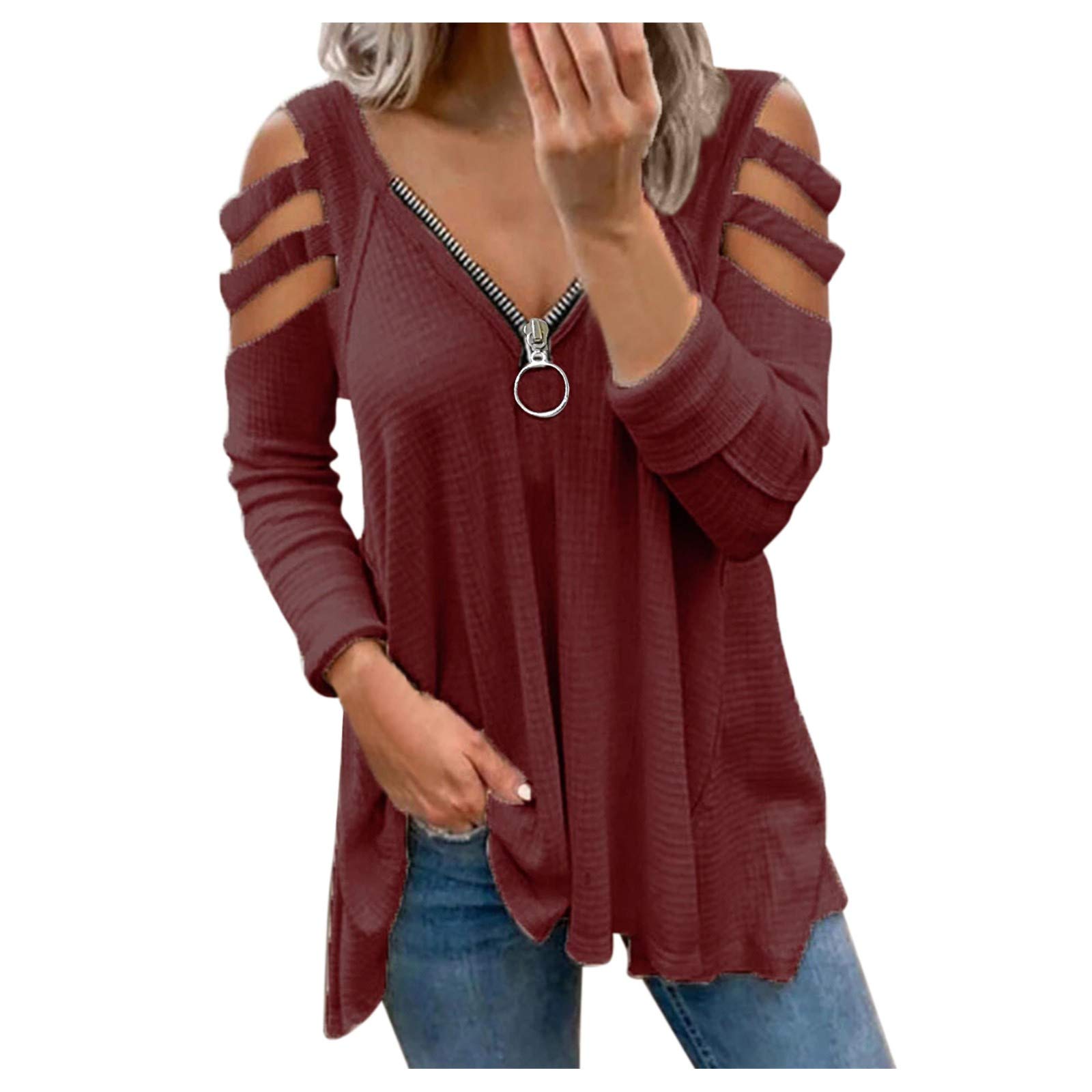 Women's Loose Sleeveless V-Neck Cross Back Tank Top with Zipper Detail & Layered Hem - Casual Summer Wear, Gym Workout, Beach Cover-Up