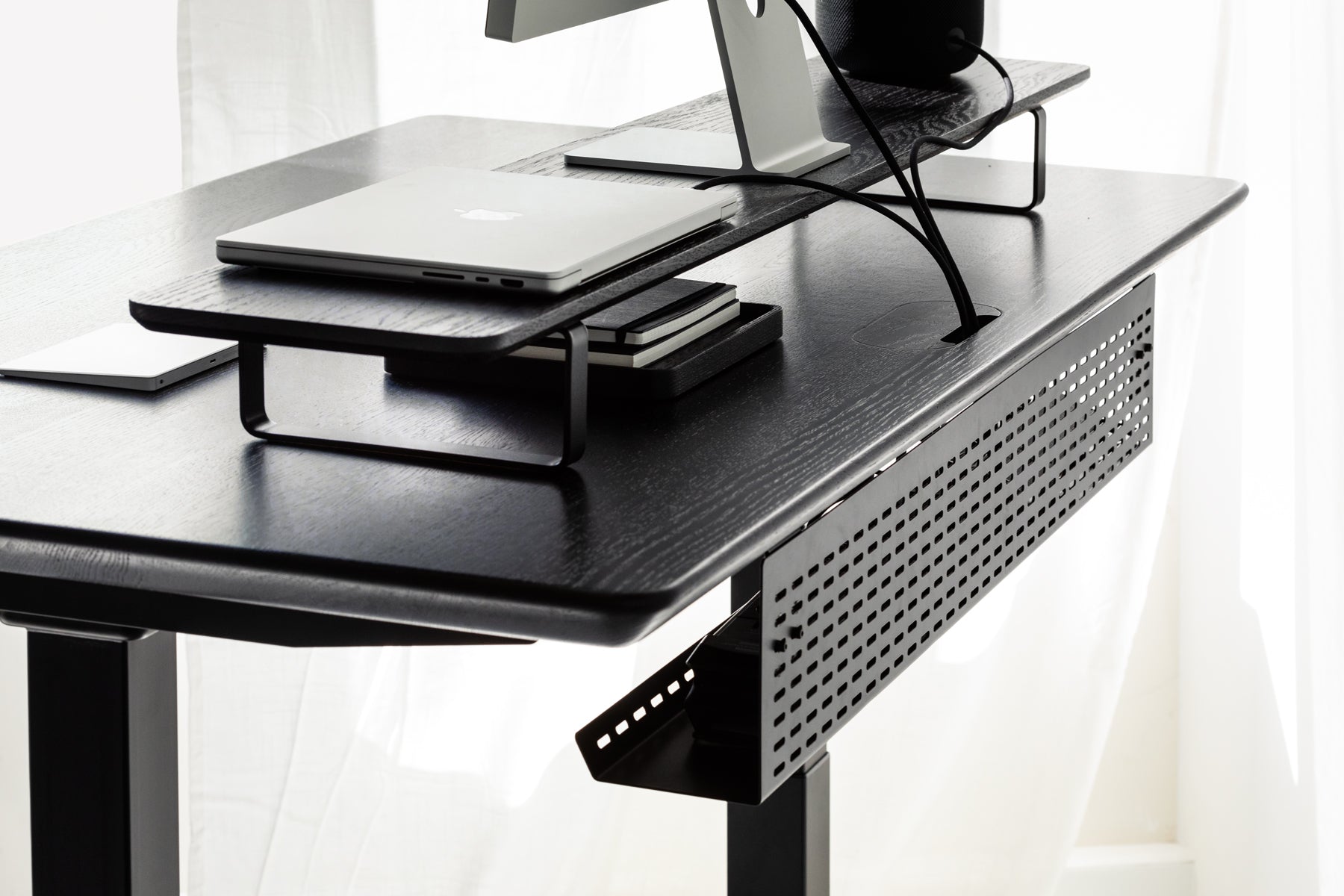 Under Desk Organizer Grid - Cable Management & Storage Solution for Home Office, Gaming Setup & Workspace Organization