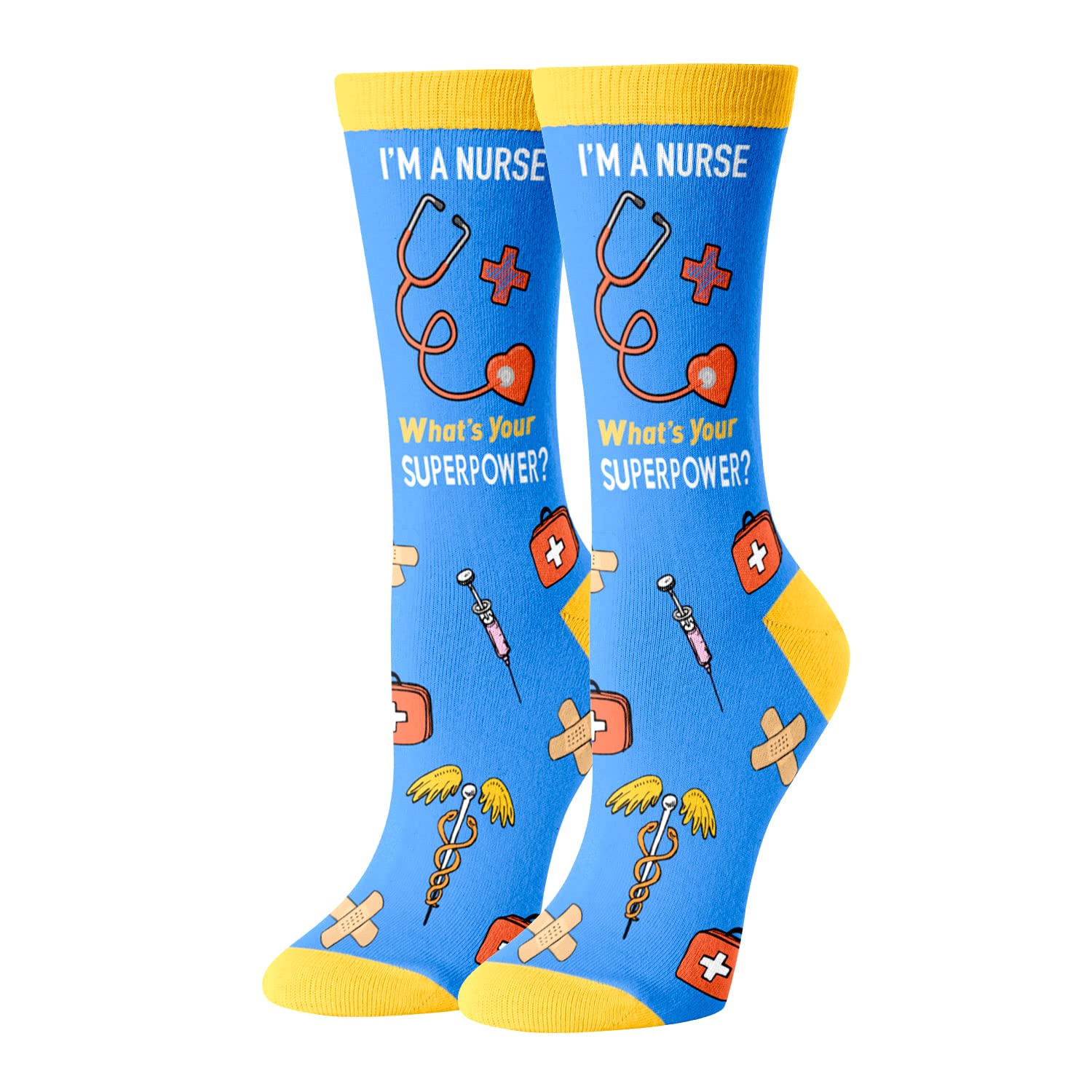 HappyPop Funny Dentist Socks for Women - Best Gifts for Dental Hygienists, Assistants & Students - Perfect Birthday Present for Mom, Nurses & Alien Lovers (Great for Work, Clinics & Themed Parties)