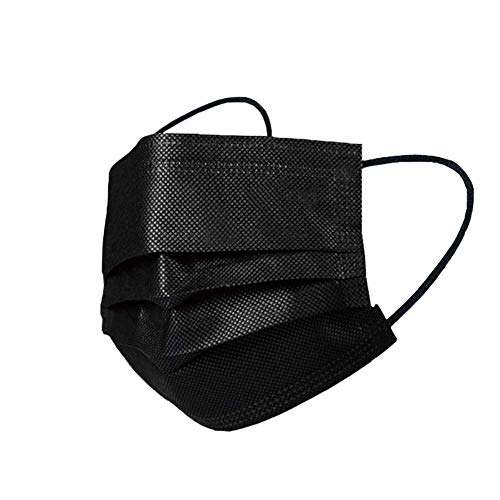 GreatDio® 25-Pack Premium 3-Ply Black Face Masks for Adults - Comfortable Ear Loops, Adjustable Nose Wire, Breathable & Disposable - Ideal for Daily Use, Travel, Work, and Public Safety Protection