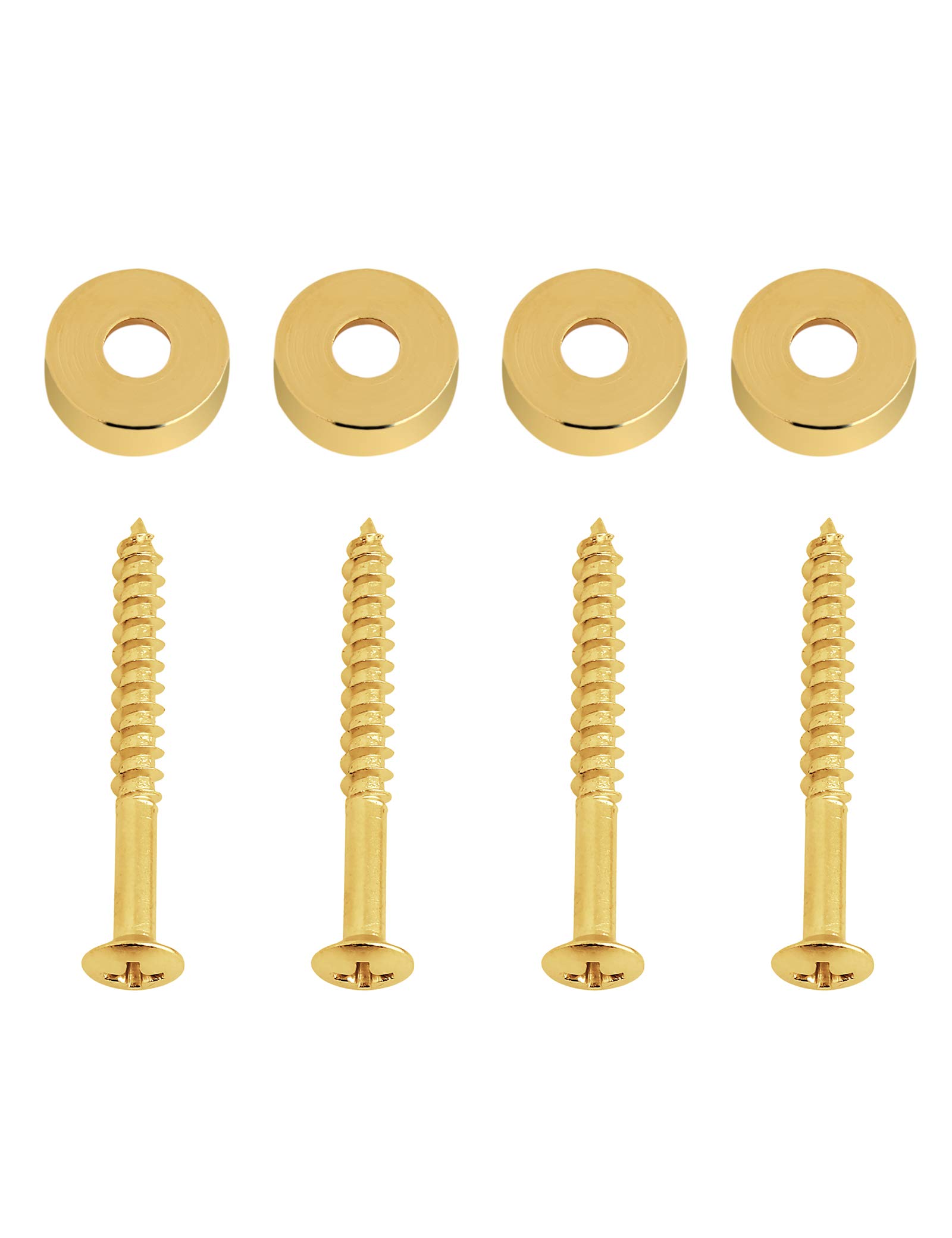Holmer 4Pcs Gold Guitar Neck Joint Bushings Ferrules & Bolts with Screws - Compatible with Electric & Bass Guitars - Perfect for Guitar Repair, Maintenance, and Custom Builds