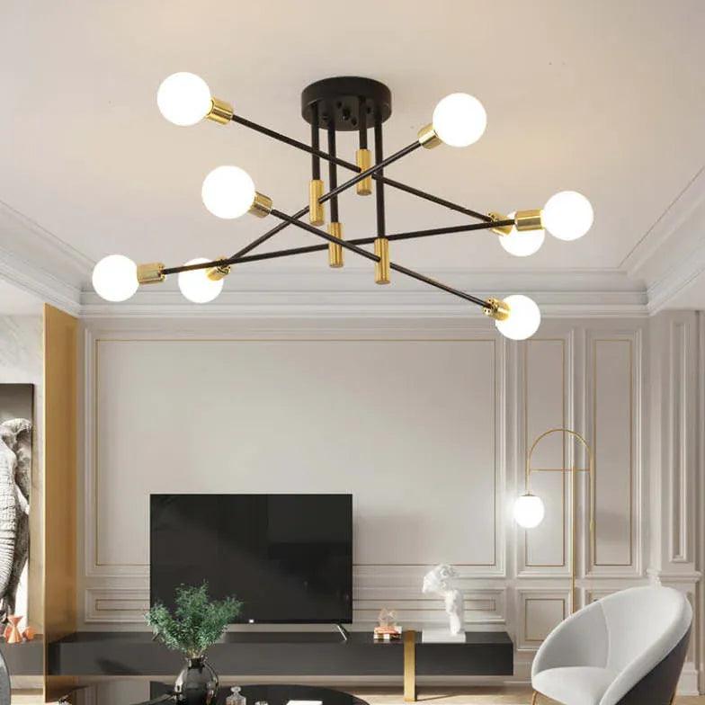 Modern Spherical Flush Mount Ceiling Light Fixture - Dimmable LED Dining Room Lighting for Kitchen, Bedroom & Hallway - Elegant Home Decor