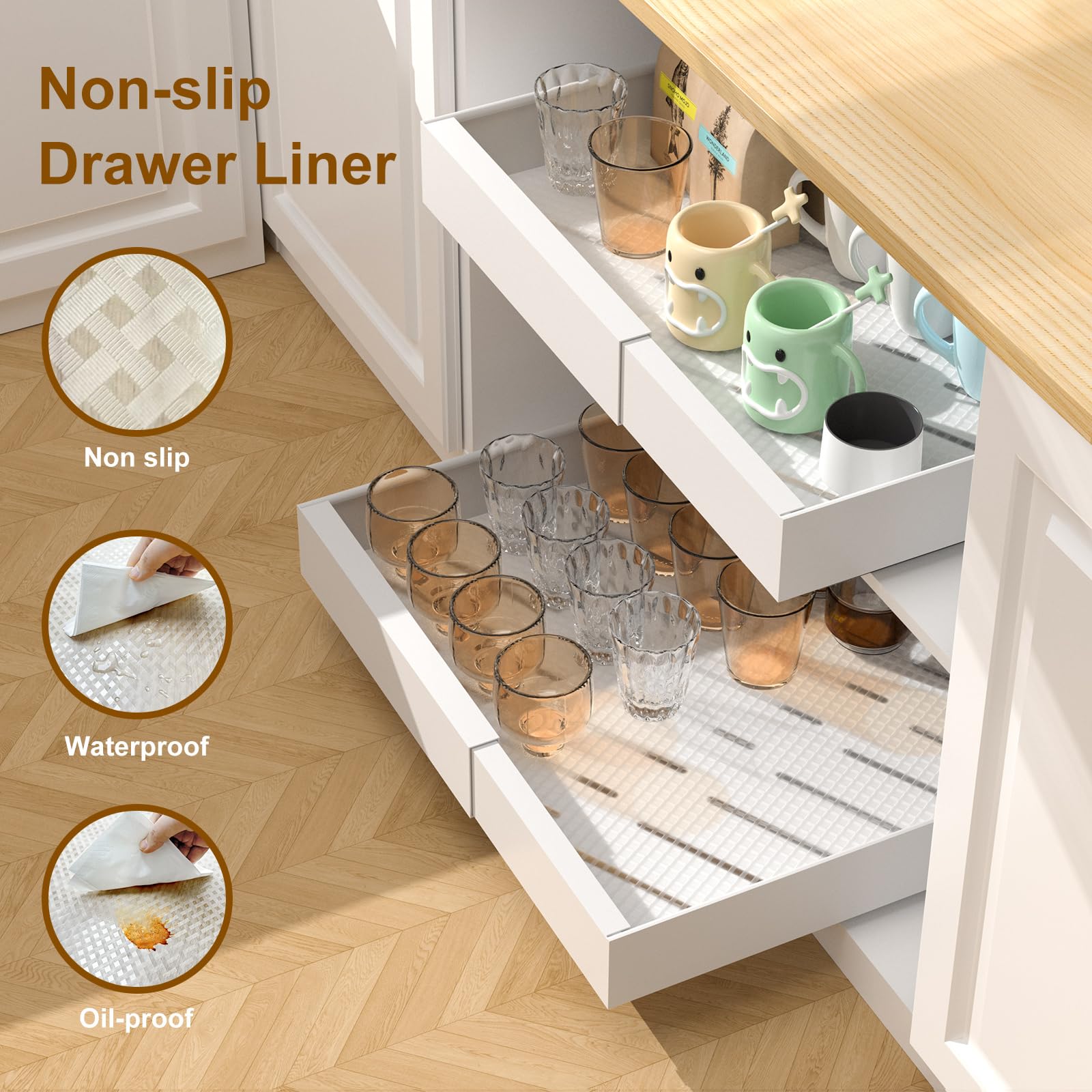 1PCS Heavy Duty Pull Out Drawers for Kitchen Cabinets - Expandable (12.2