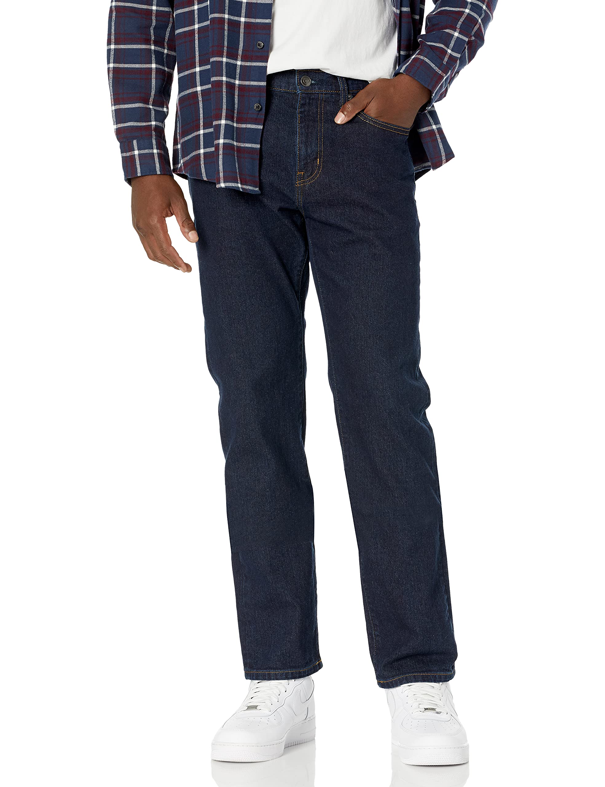 Amazon Essentials Men's Straight-Fit Stretch Jean - Comfortable & Durable Denim Pants for Casual Wear, Work & Everyday Use