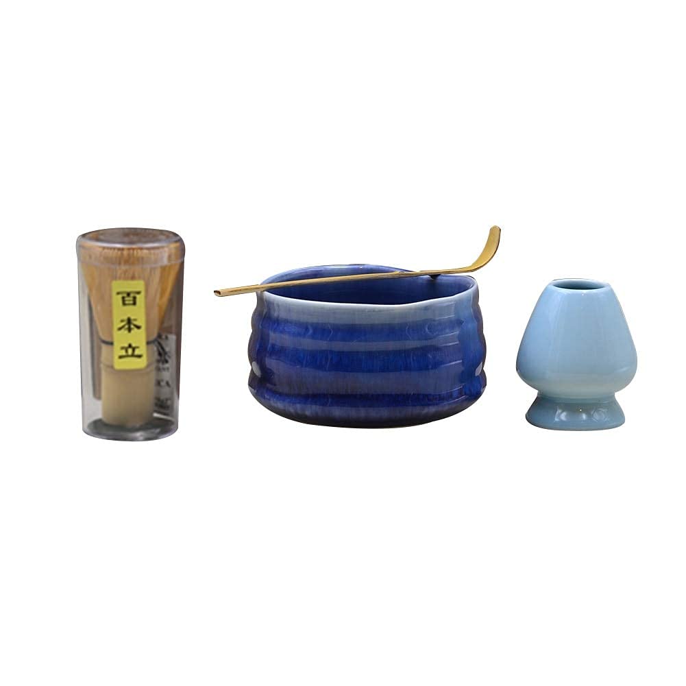 Premium Handmade Matcha Bowl Set - Traditional Ceramic Tea Ceremony Accessories with Mixing Spoon - Perfect for Japanese Tea Ceremonies, Home Tea Tables & Kitchen Use