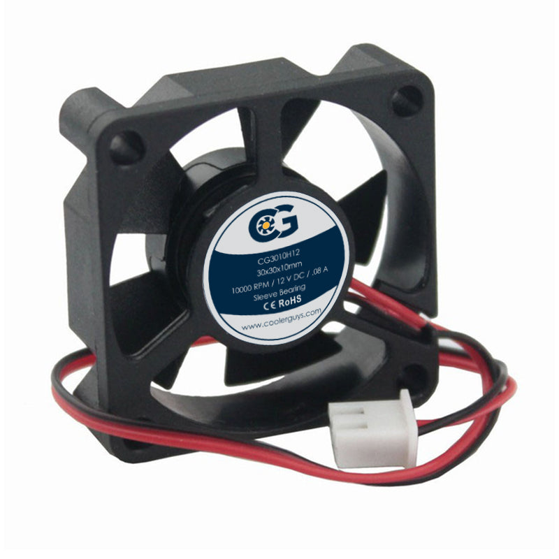 Coolerguys 30x30x10mm 12V DC 2-Pin High Speed Cooling Fan - CG3010H12 - Perfect for PC Cooling, Electronics, and Small Devices