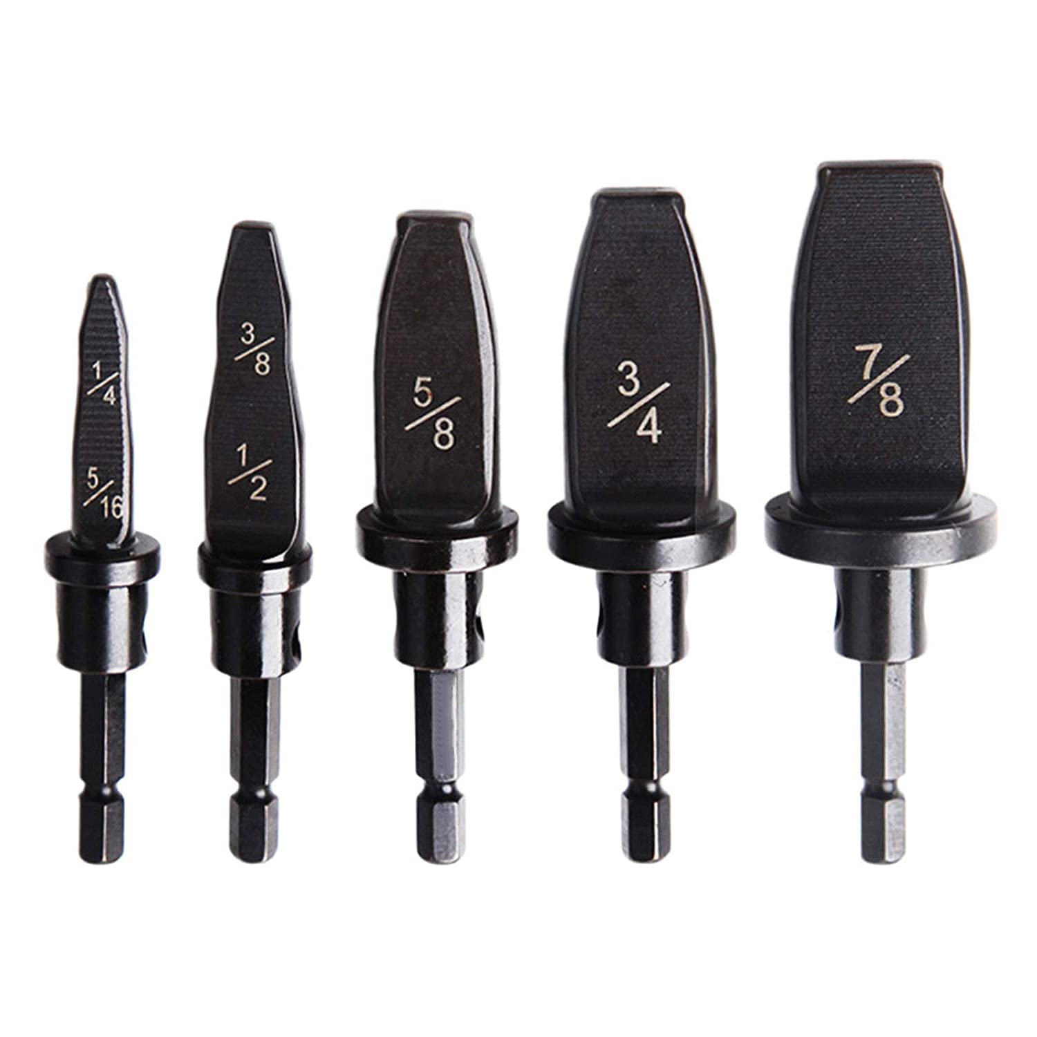 5-Piece Swaging Tool Drill Bit Set for HVAC & Refrigeration - Imperial Pipe Expander (1/4