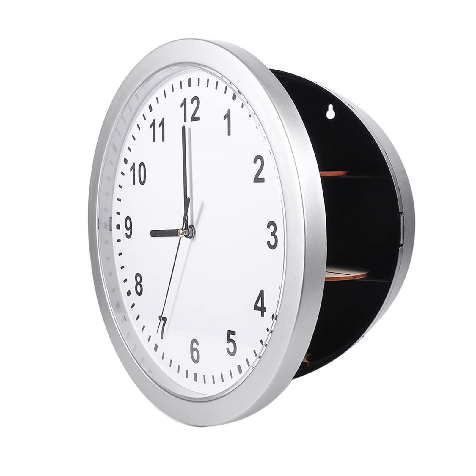 Hidden Wall Clock with 3 Compartments - Secret Storage Shelf for Cash, Jewelry & Valuables | Discreet Home & Office Security Organizer for Money, Toys & Small Items