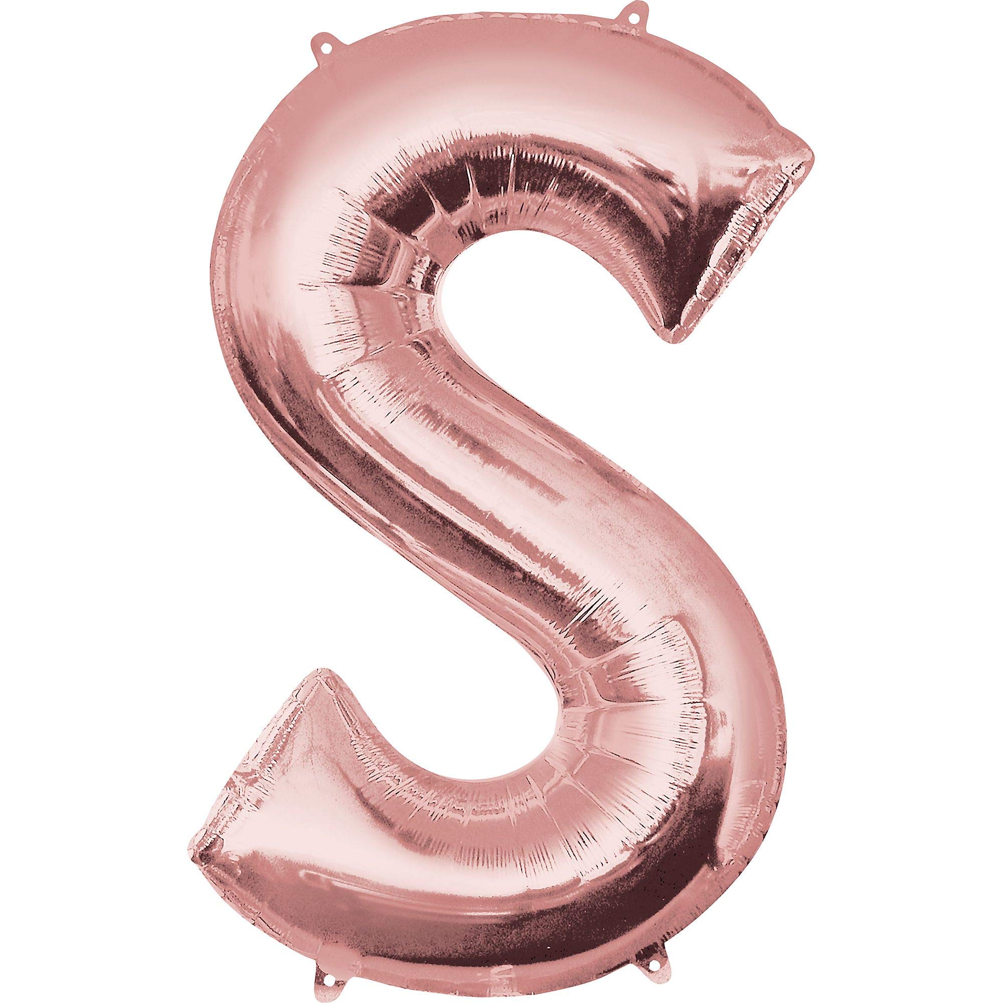 Amscan 3658201 Supershape Letter 'S' Rose Gold - Decorative Party Balloon for Birthday, Wedding & Baby Shower Decorations