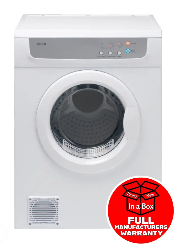 Euro E7SDWH 7KG Energy Efficient Wall Mountable Sensor Clothes Dryer - Perfect for Apartments, Laundry Rooms & Small Spaces