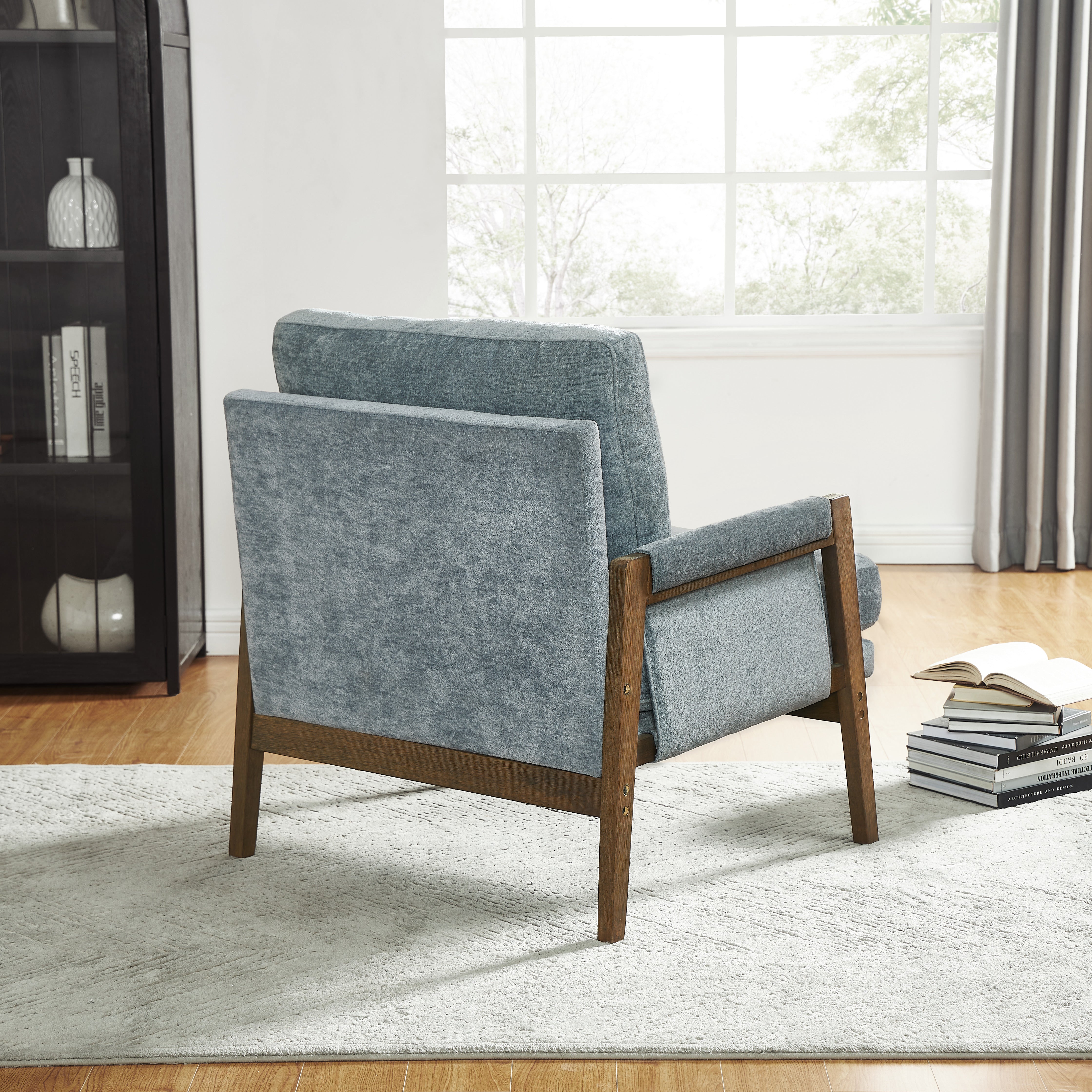 Kelly Mid Century Modern Velvet Accent Armchair - Stylish Roundhill Furniture for Living Room, Bedroom & Office - Comfortable Lounge Chair for Home Decor