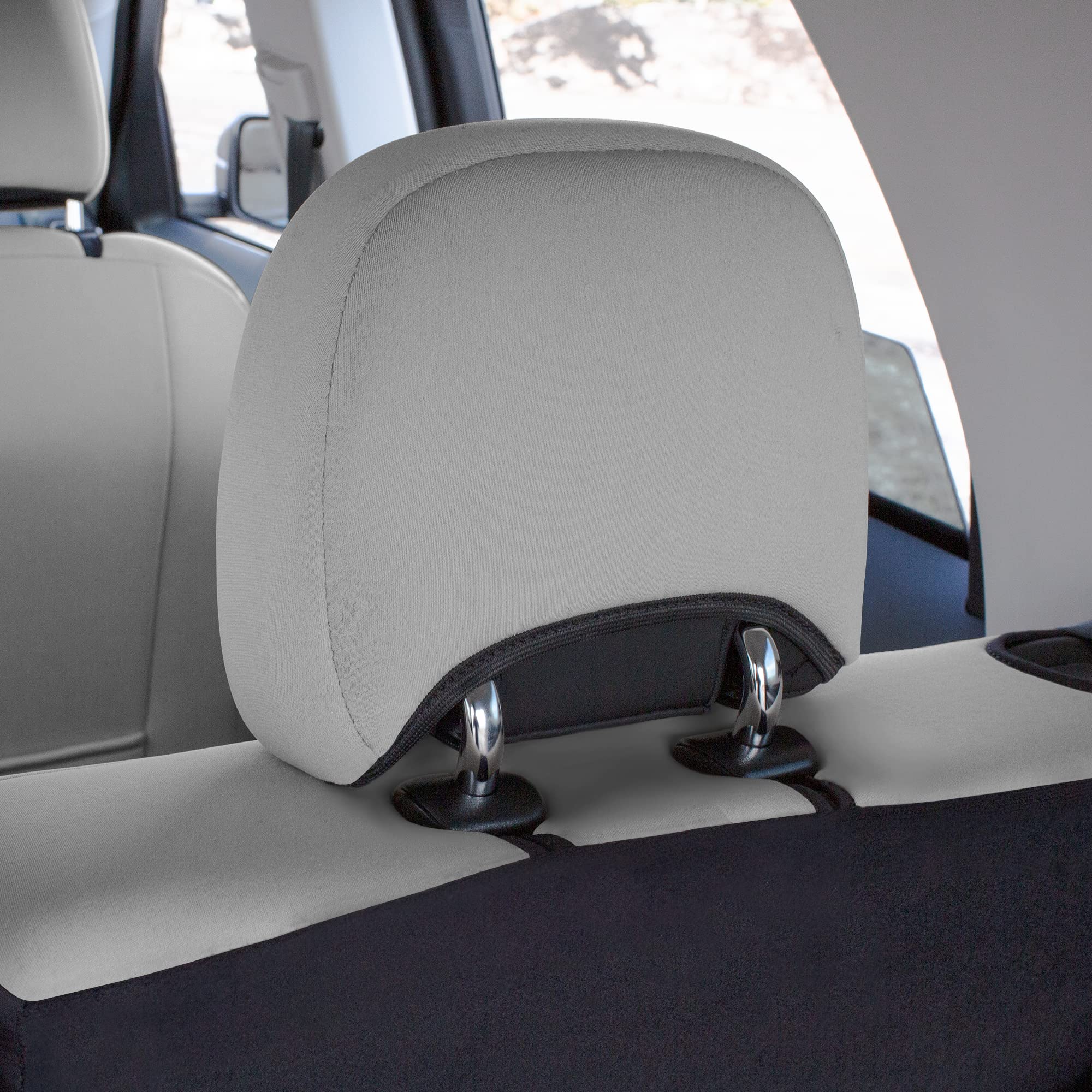 FH Group Custom Fit Neoprene Seat Covers for 2021-2024 Ford Bronco Sport - Water Resistant Neosupreme Full Set in Solid Gray | Perfect for Off-Roading, Camping & Daily Protection