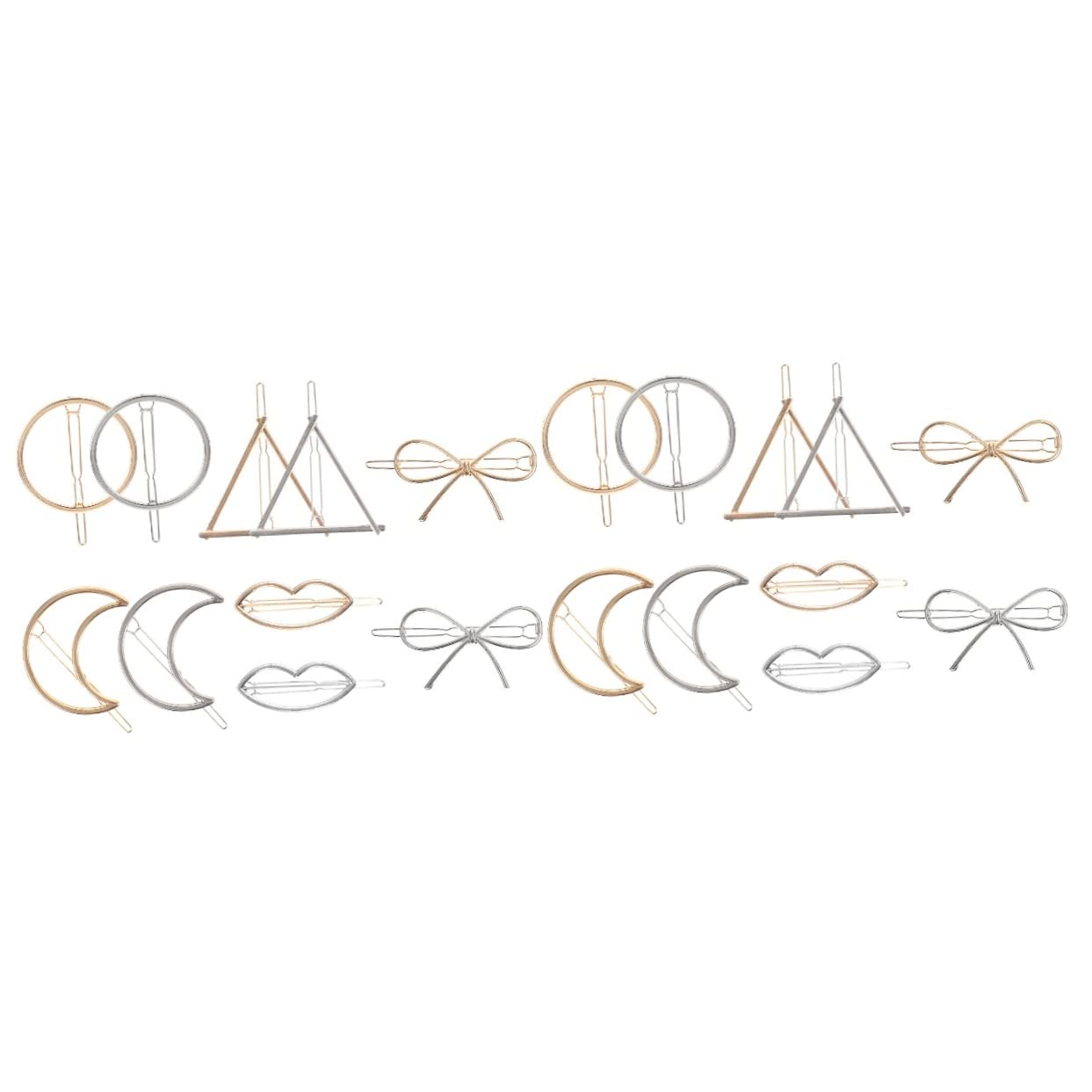FRCOLOR 20 Pcs Moon Barrettes French Hair Clips - Metal Snap Hair Clips for Women & Girls (Large & Small Sizes) - Hair Accessories for Curly Hair, Crafts & Headdress - Perfect for Weddings, Parties & Daily Styling